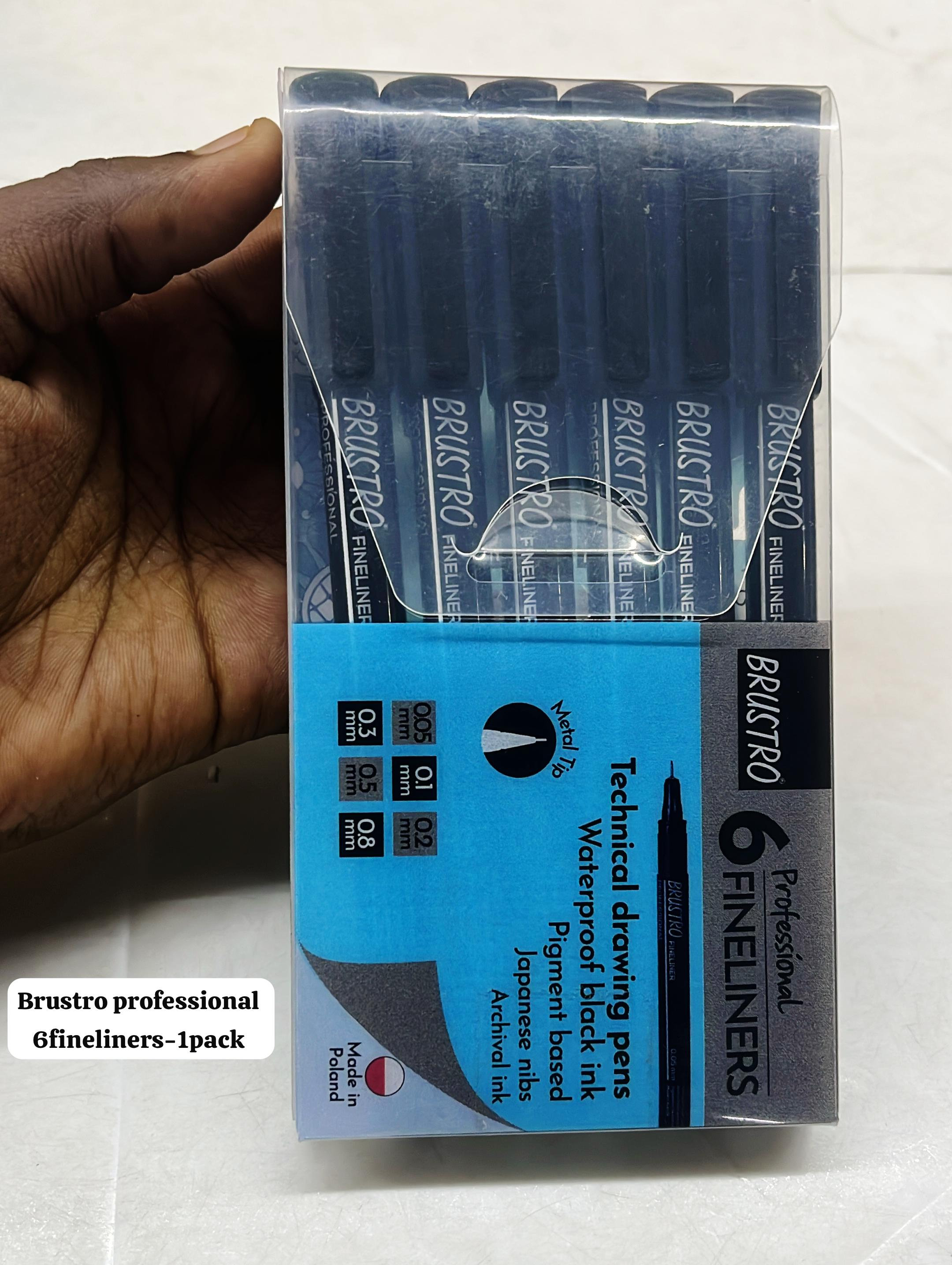 Brustro professional waterproof Fine liners pen - draw black lines on gold foil with variations