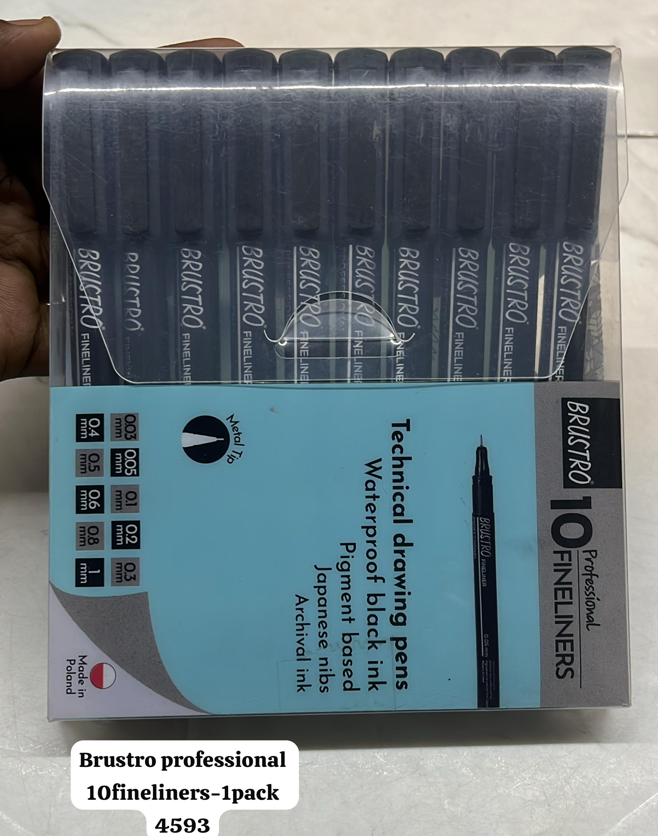 Brustro professional waterproof Fine liners pen - draw black lines on gold foil with variations