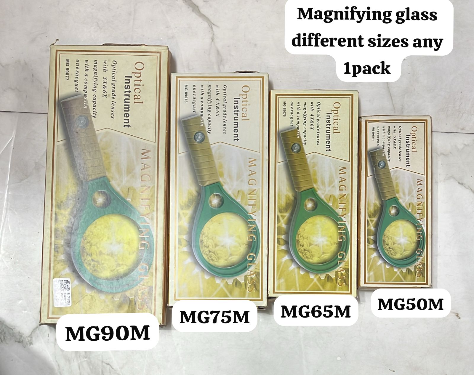 Magnifying glass hand lens different sizes-1pack