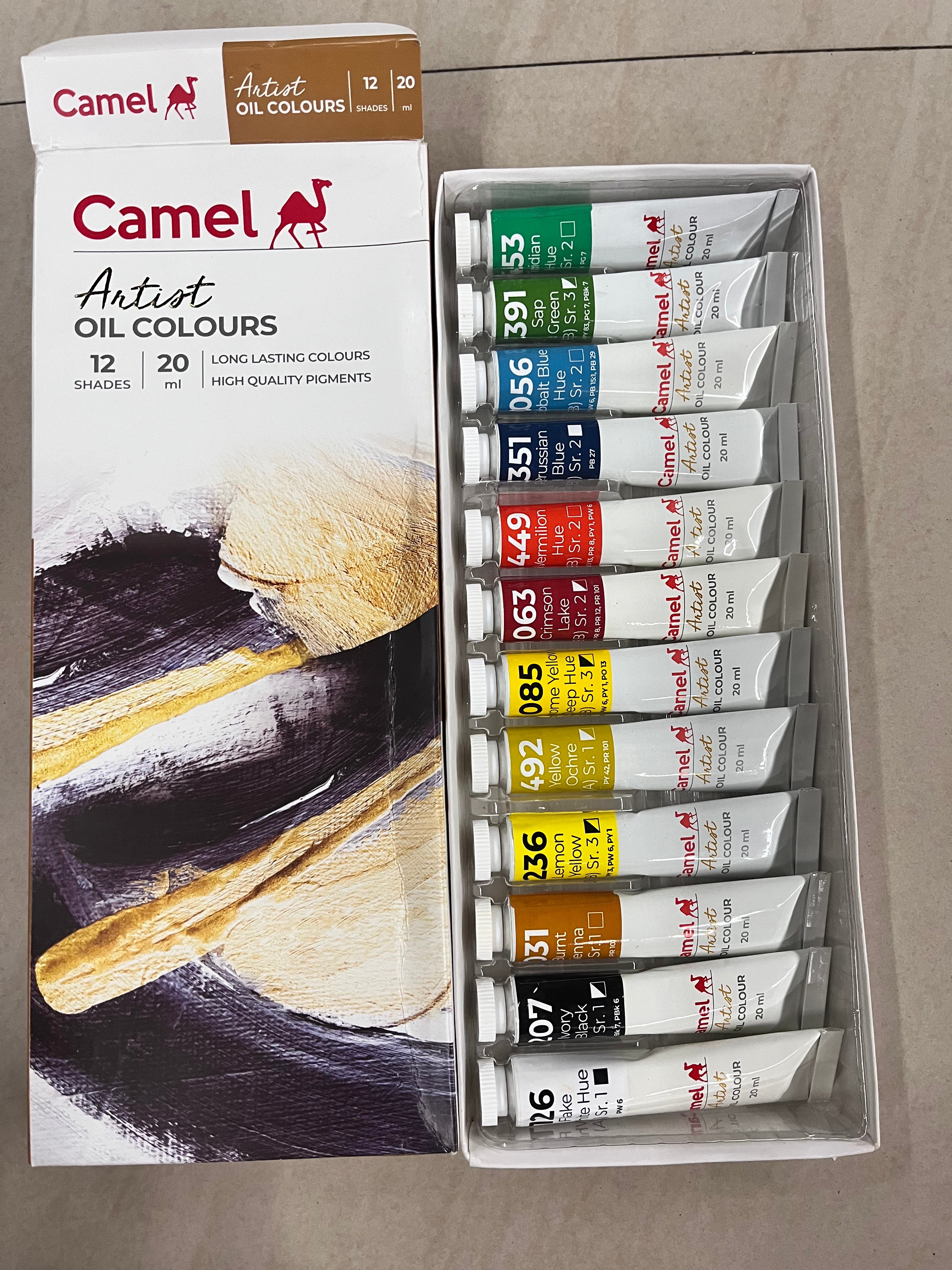 Camel Artist Oil Colours 20ml-12shades in 1 box (free shipping only this product)