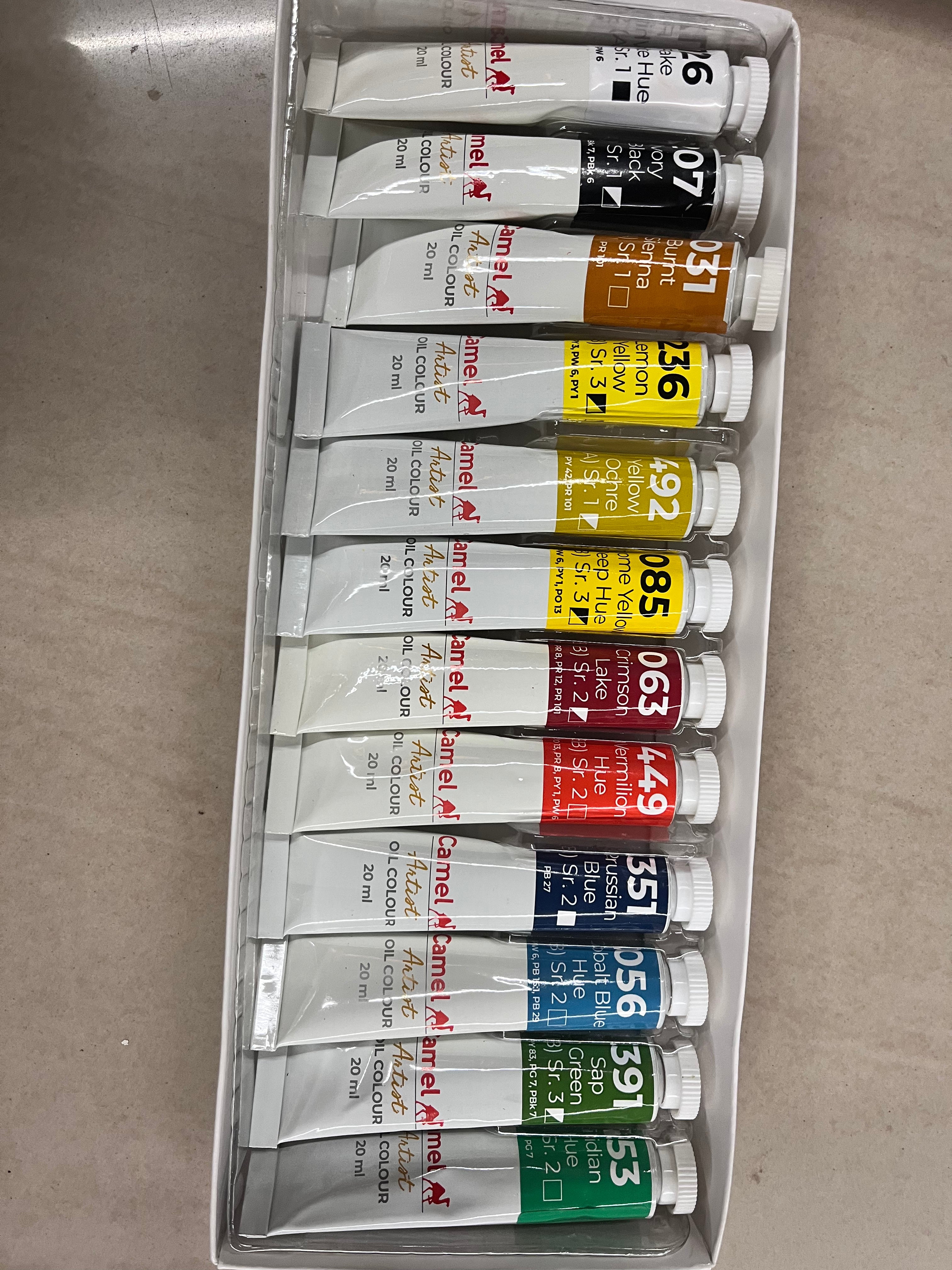 Camel Artist Oil Colours 20ml-12shades in 1 box (free shipping only this product)