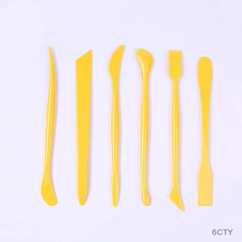 Plastic clay tool set of 6 with 12 shapes