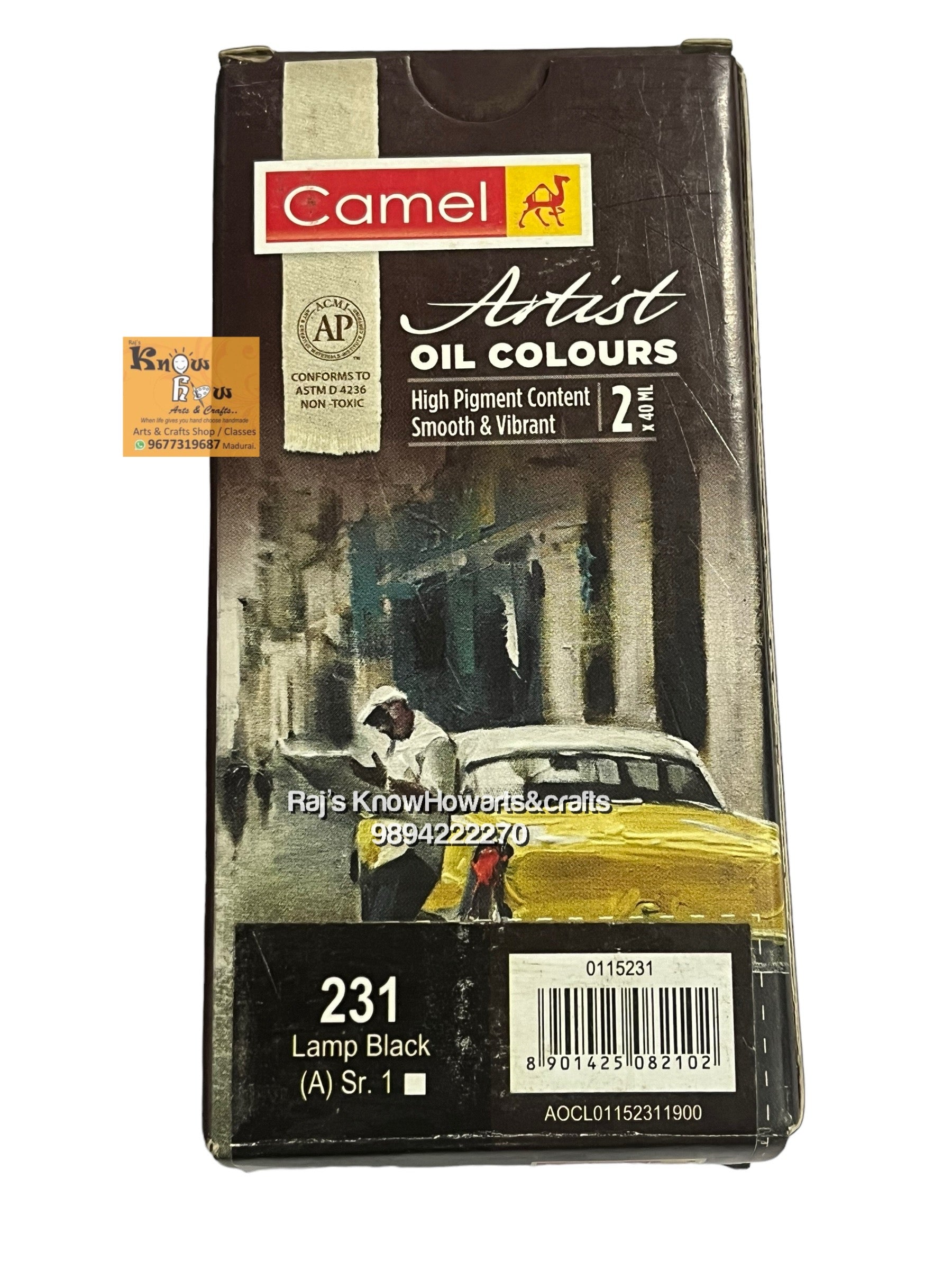 Artist Oil Colours Lamp black  40 ml- 1 tube