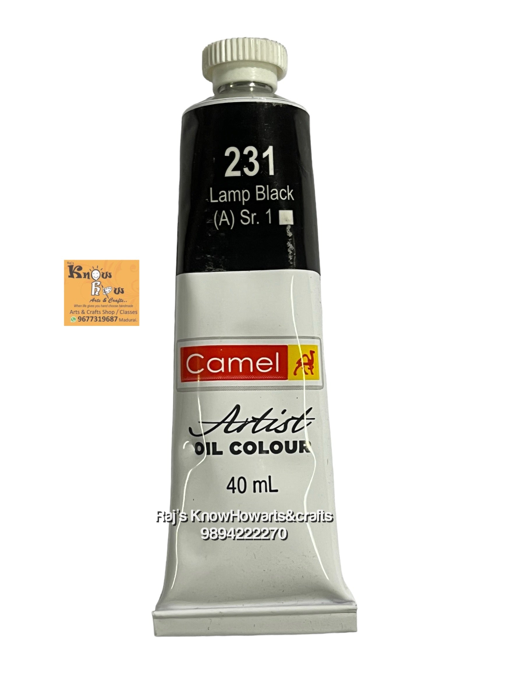 Artist Oil Colours Lamp black  40 ml- 1 tube