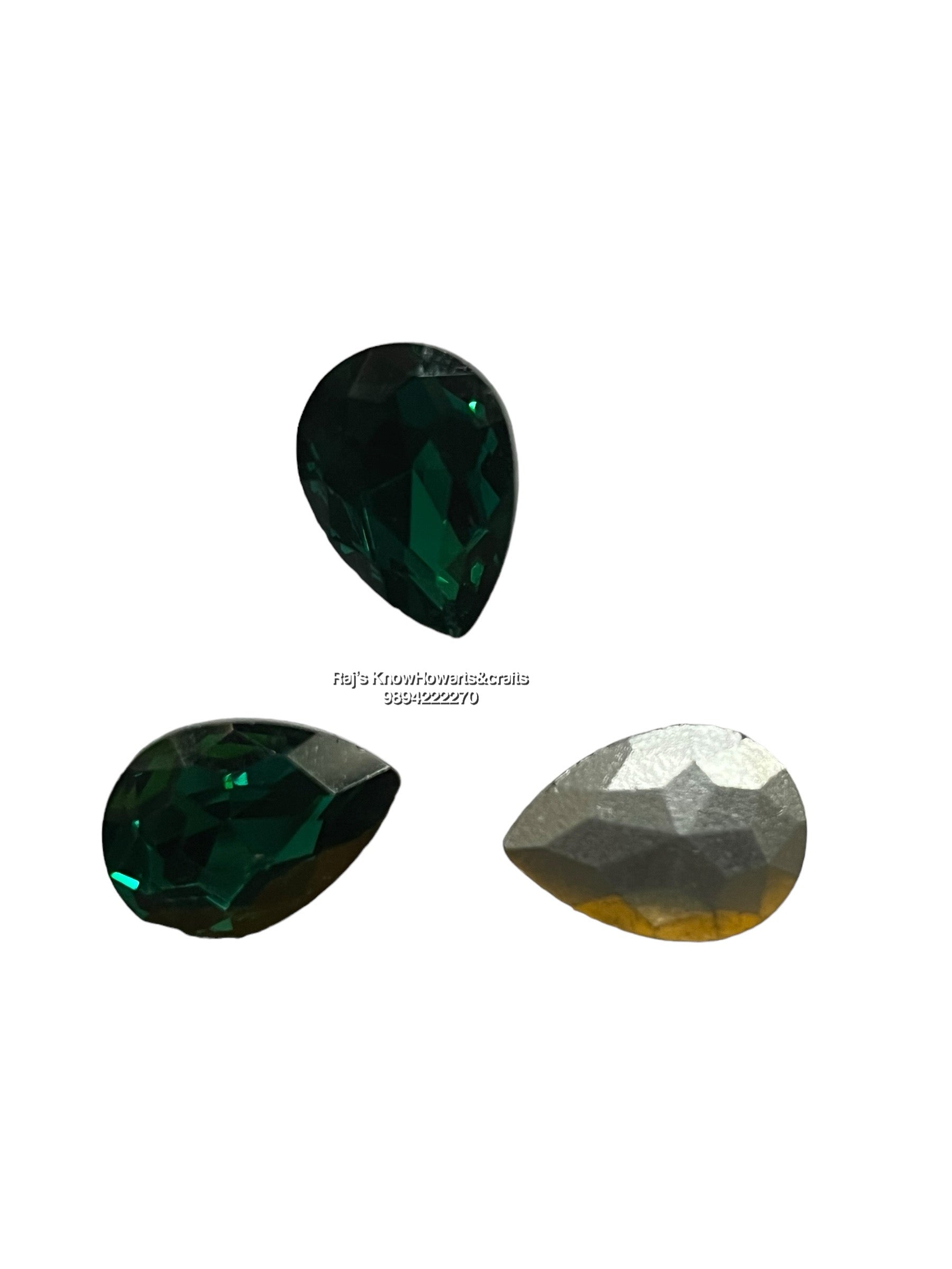 13x18 AD green  Thilak Tanjore Painting American diamond Kundan stones-3 stones in a pack