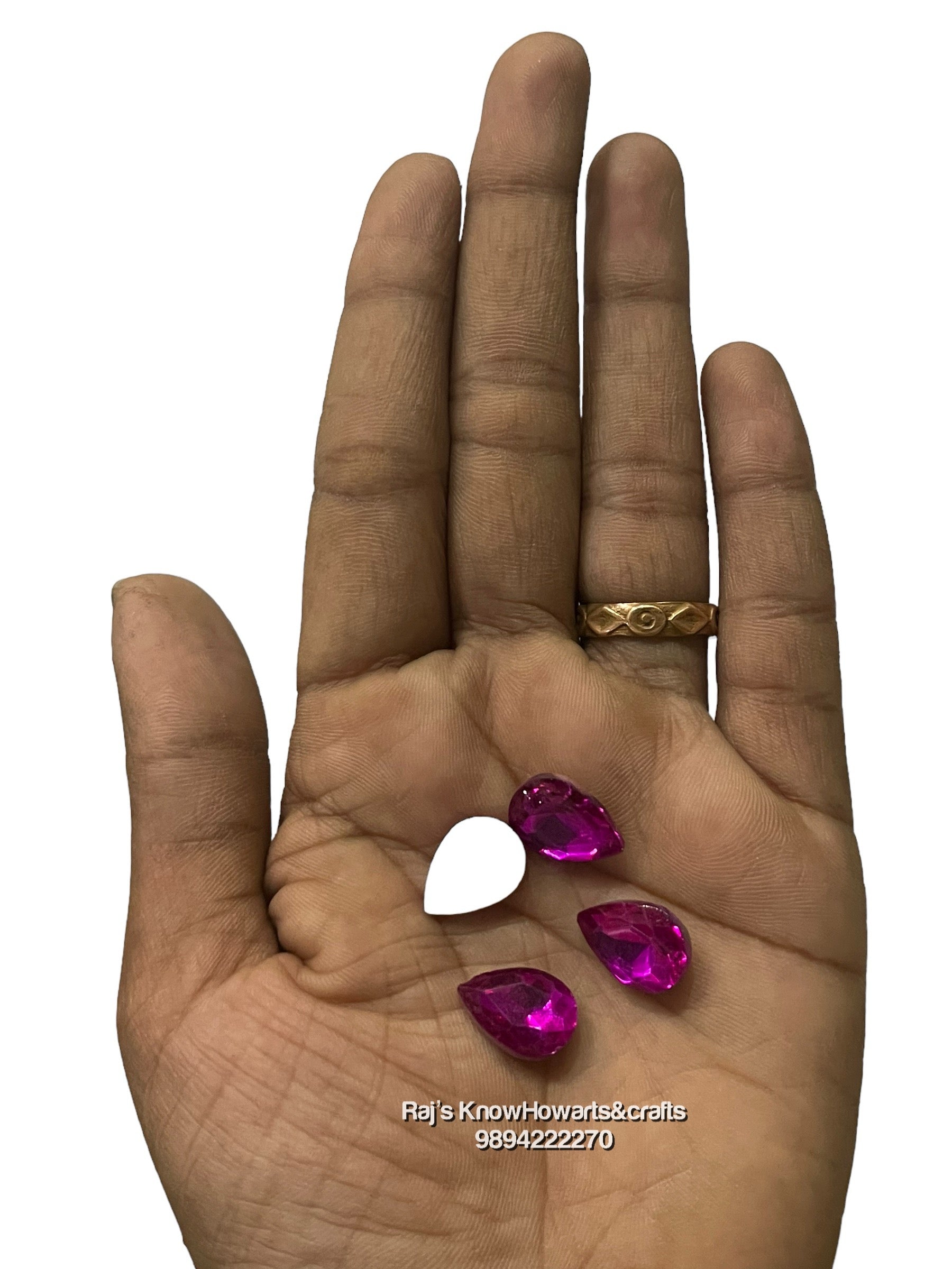 10x14  AD pink  Thilak Tanjore Painting American diamond Kundan stones-4 stones in a pack