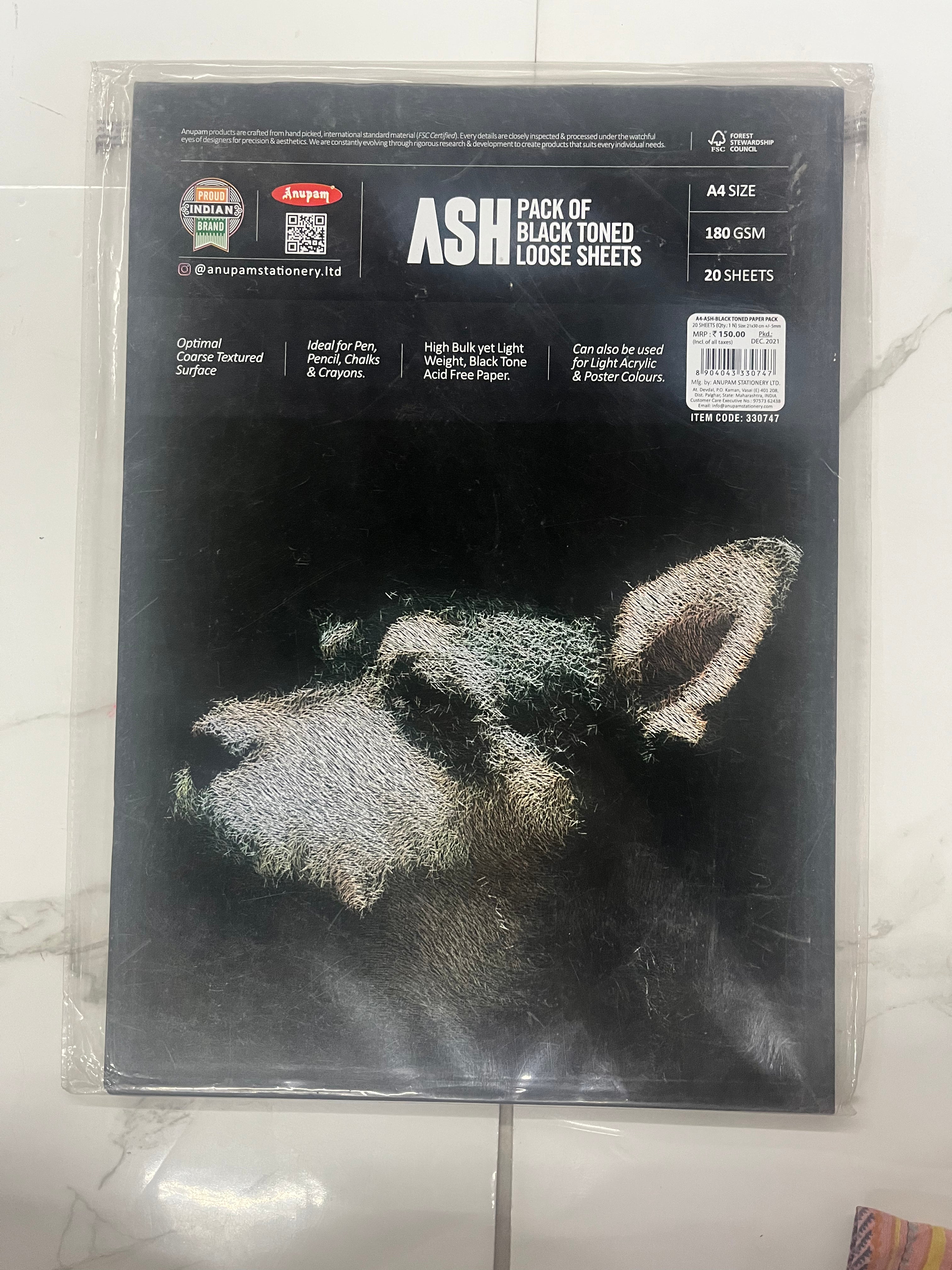 Scholar ASH pack of black toned-20 sheets 180 gsm