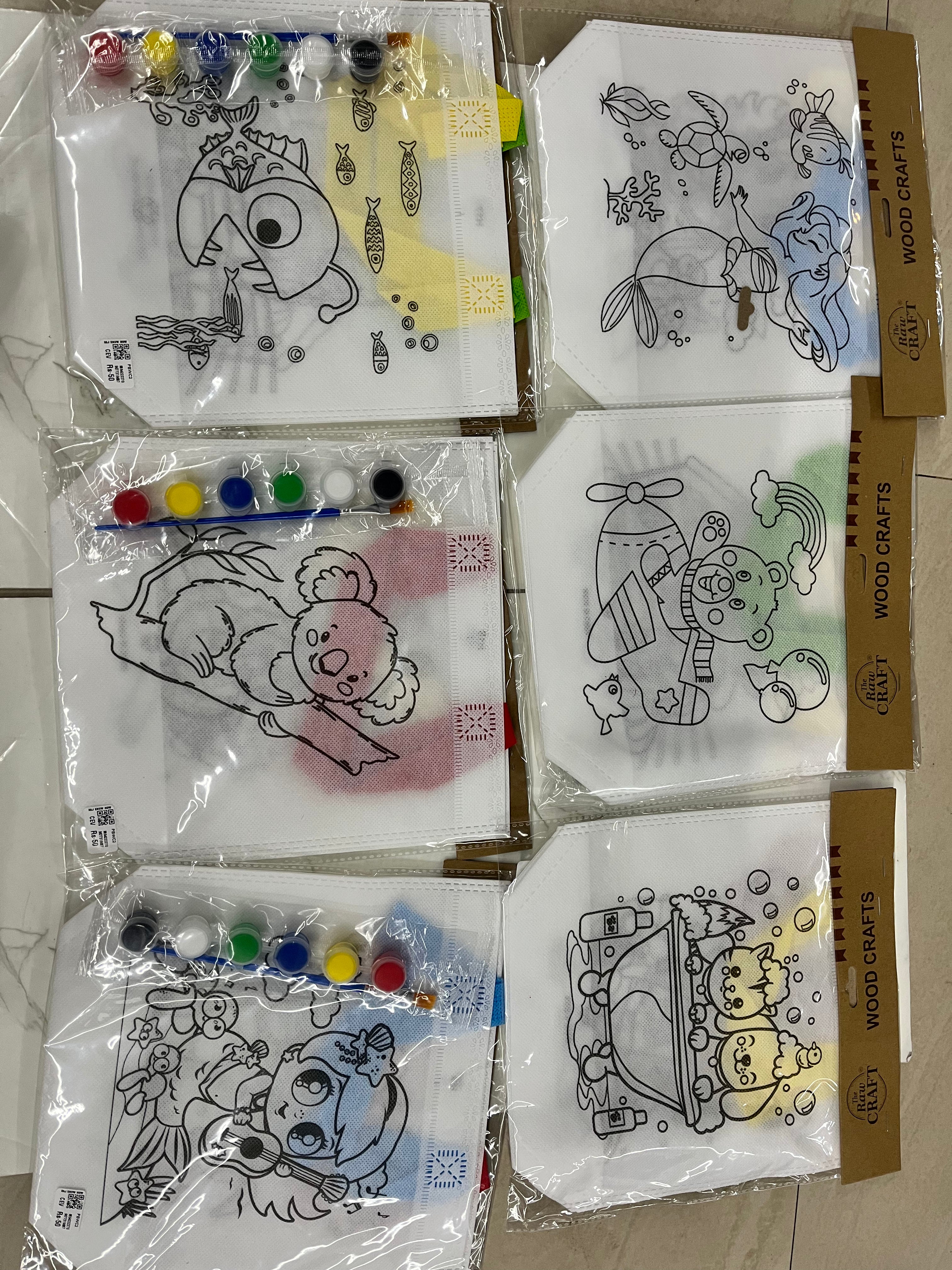 painting bag with colour- assorted 3piece set