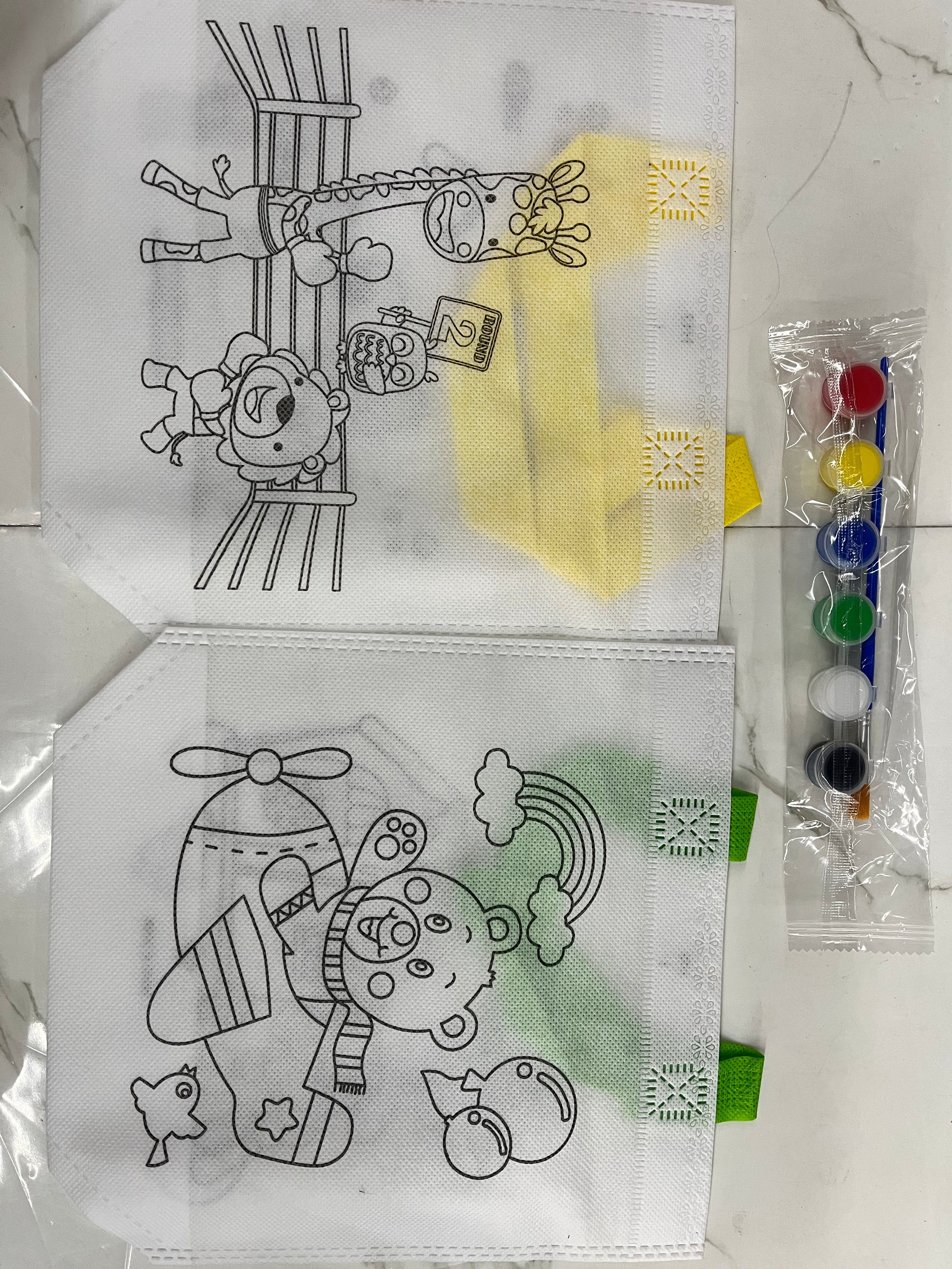 painting bag with colour- assorted 3piece set