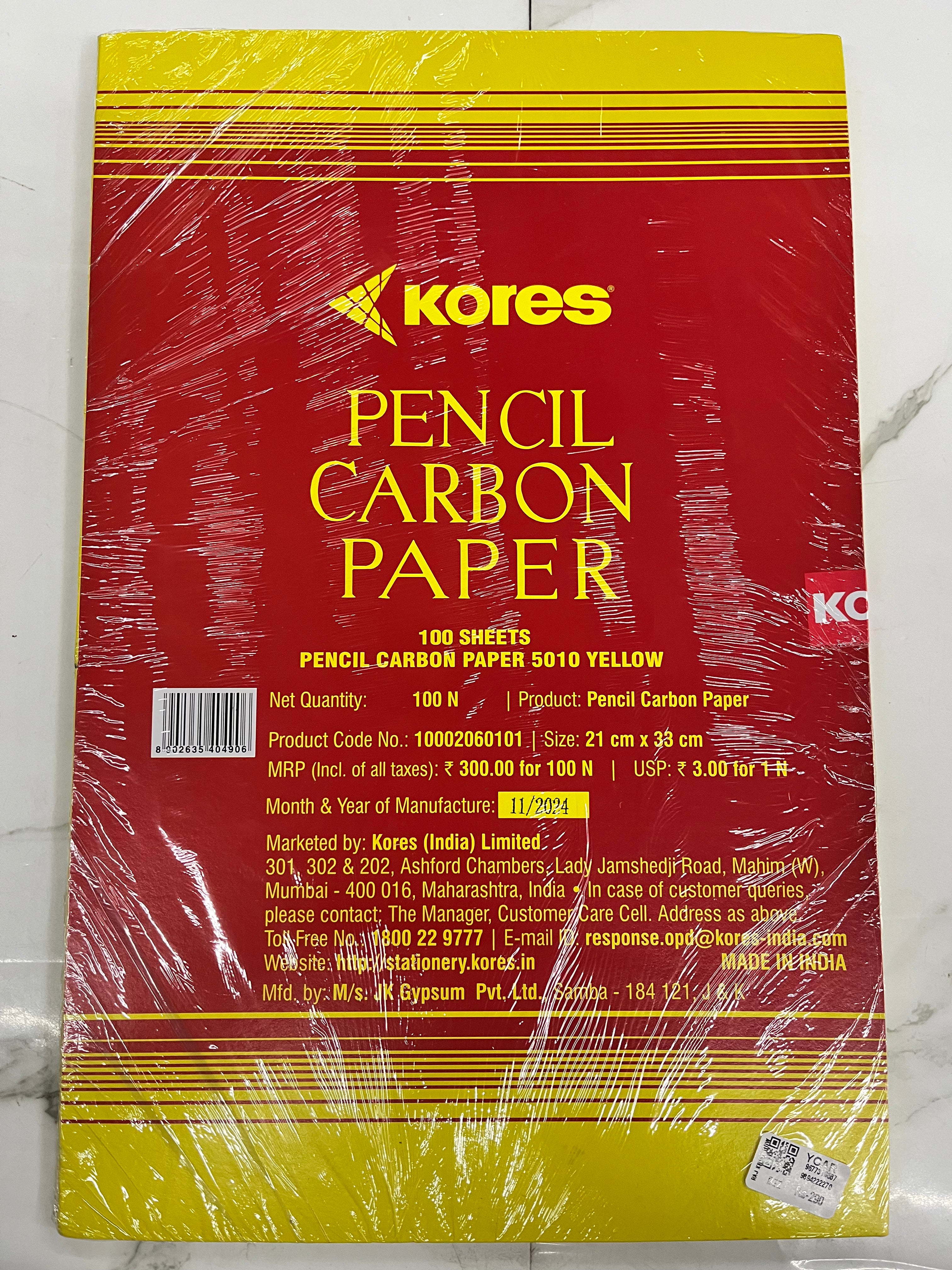 Yellow Carbon 100 sheets wholesale pack 1 piece