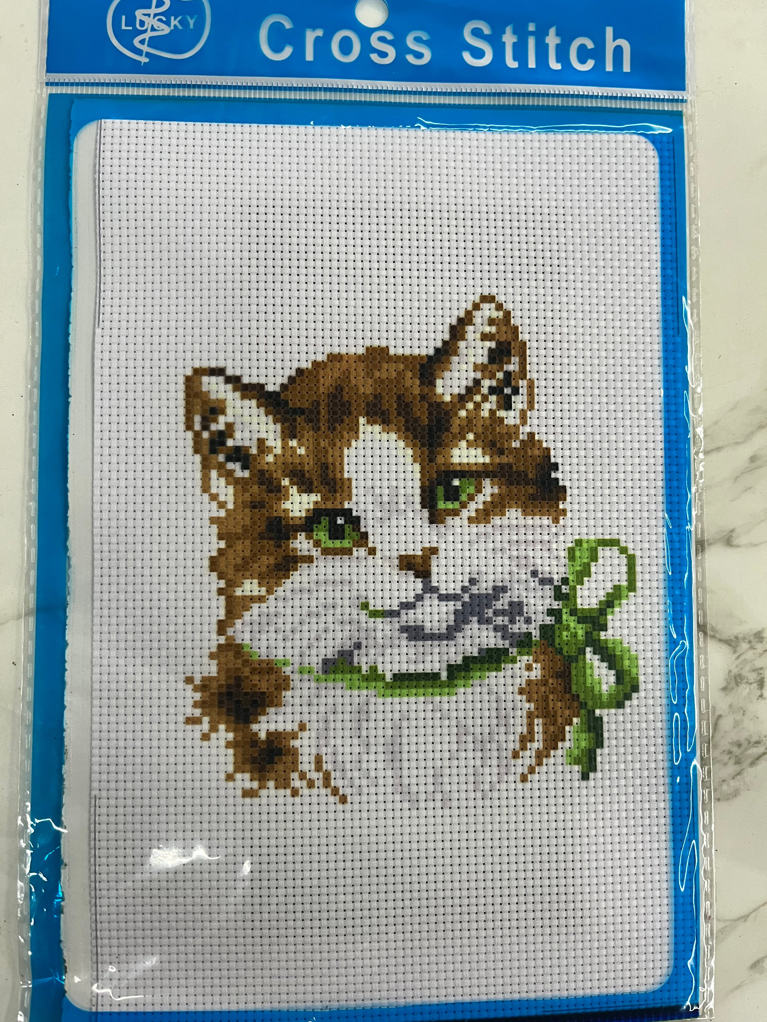Lucky cross stitch assorted 3 kit with 10 embroidery threads pack