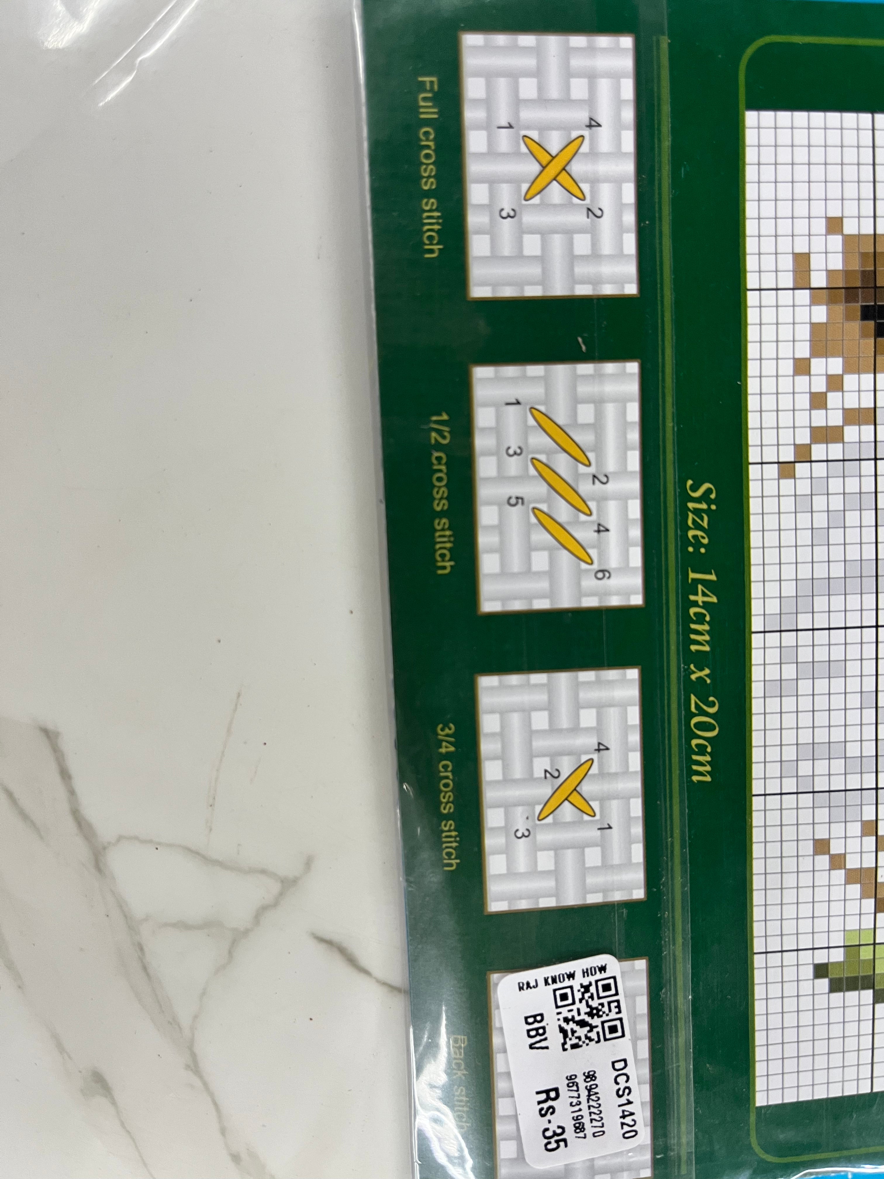 Lucky cross stitch assorted 3 kit with 10 embroidery threads pack