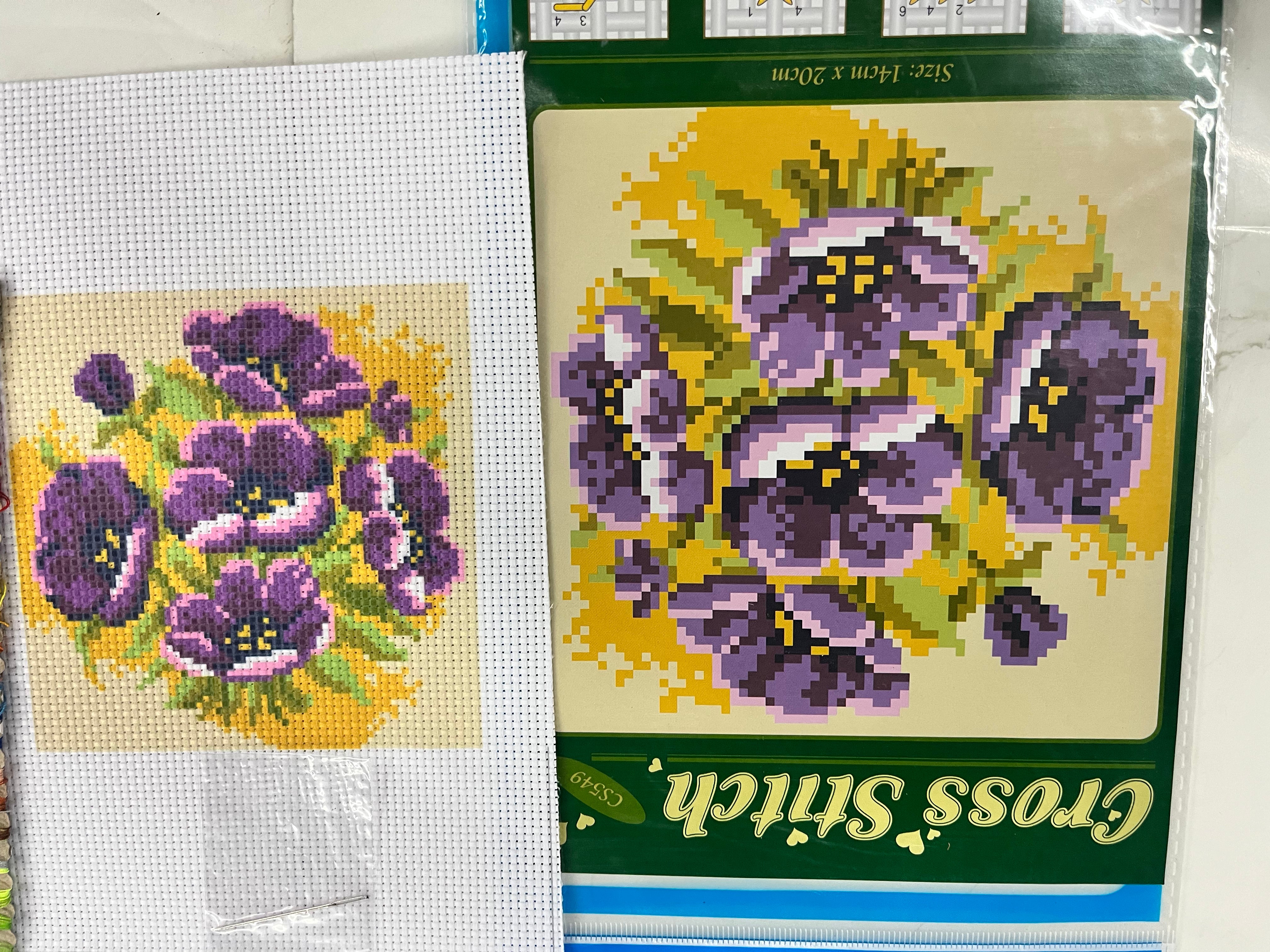 Lucky cross stitch assorted 3 kit with 10 embroidery threads pack