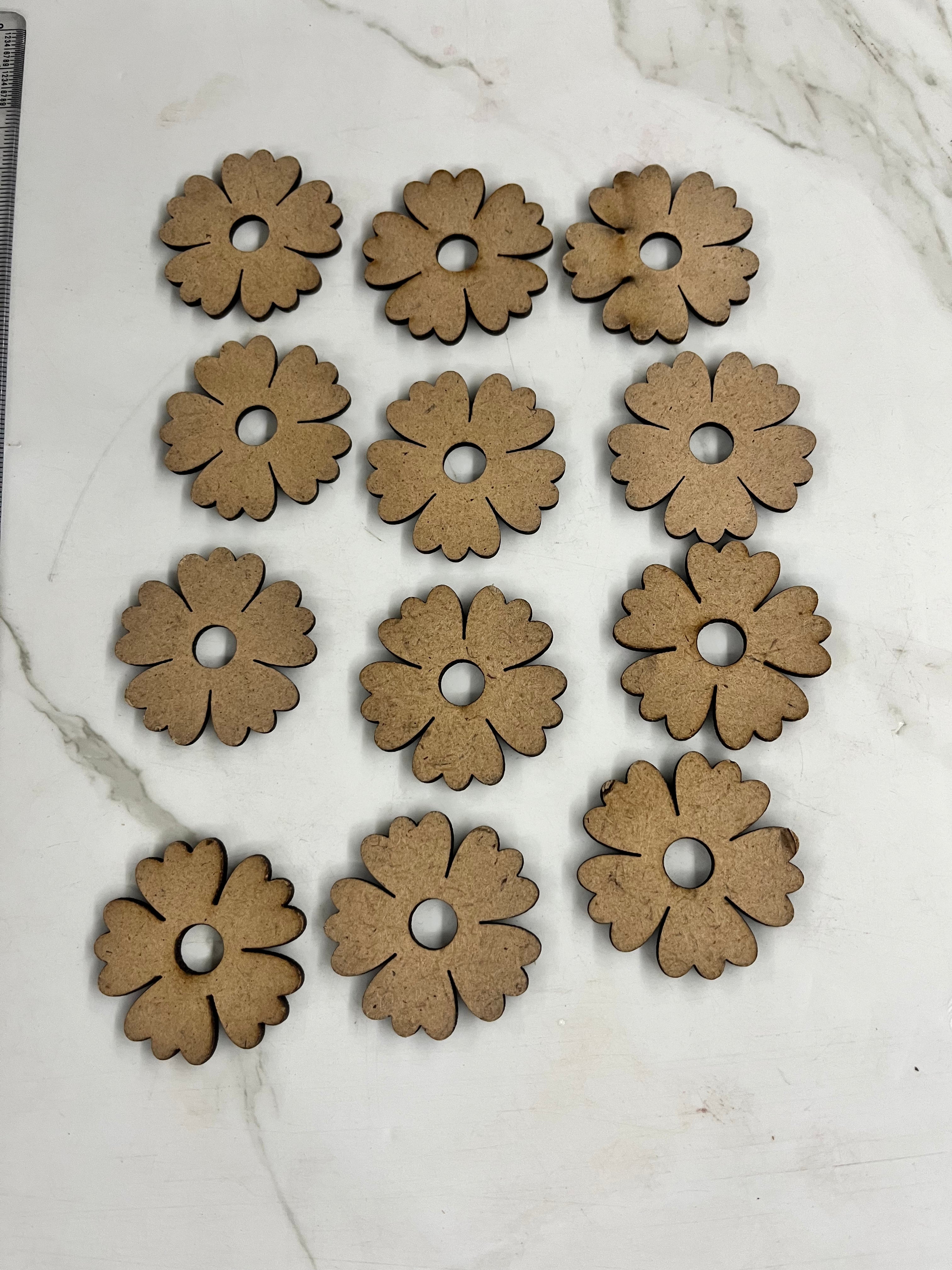 MDF petal flower -1.   40 piece pack 1.5inch