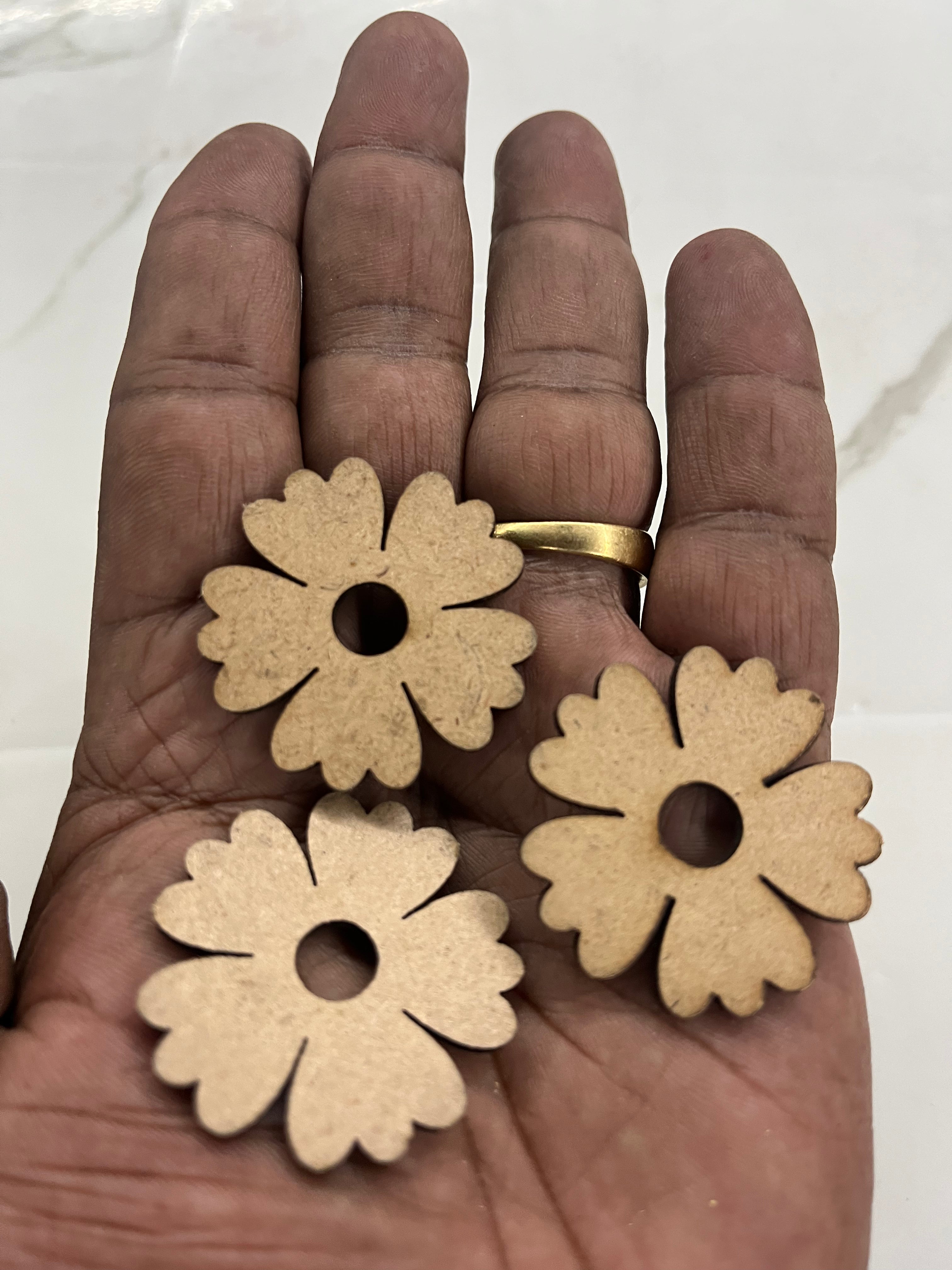 MDF petal flower -1.   40 piece pack 1.5inch