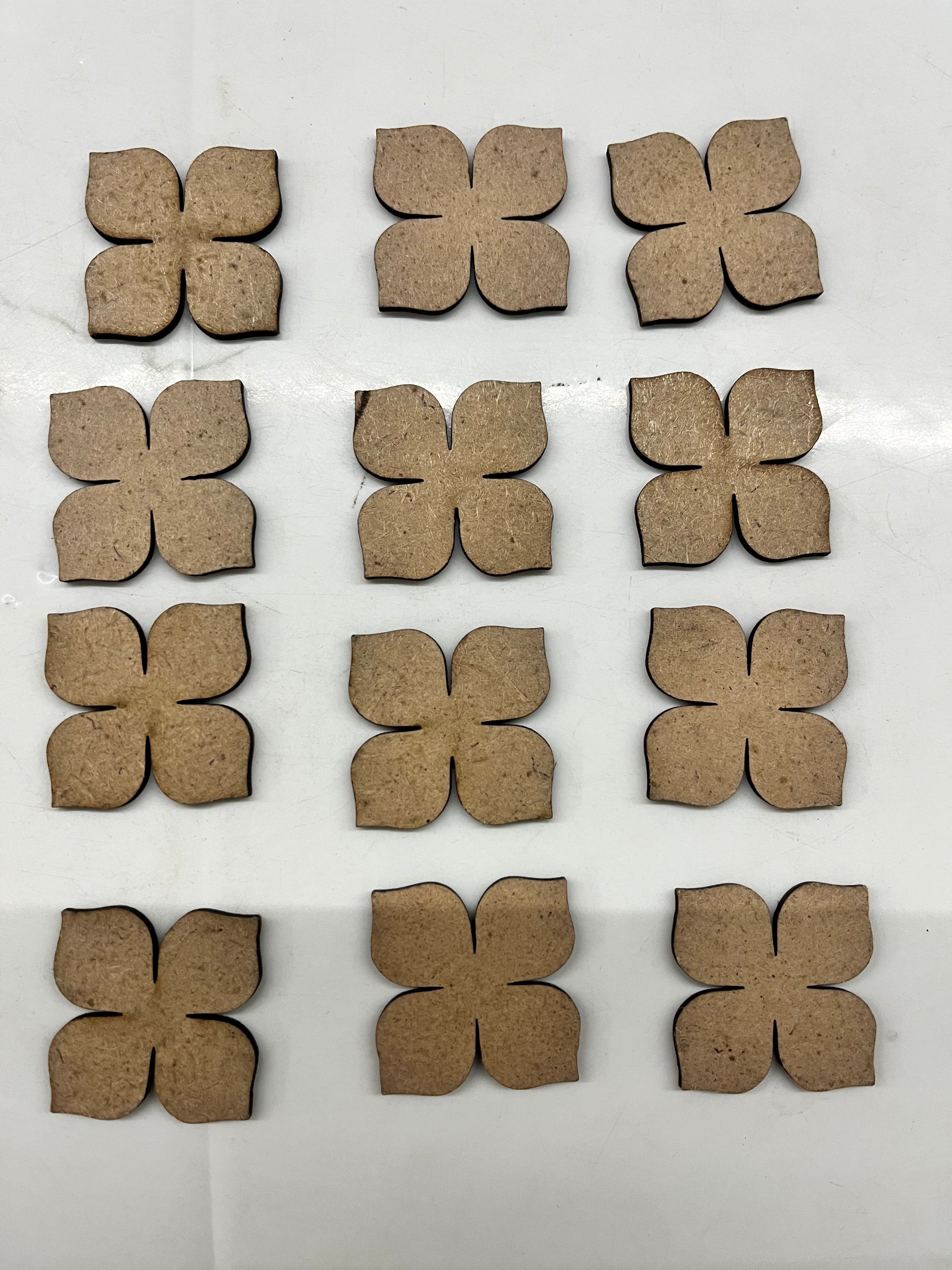 MDF petal flower -3  40 piece pack 1.5inch