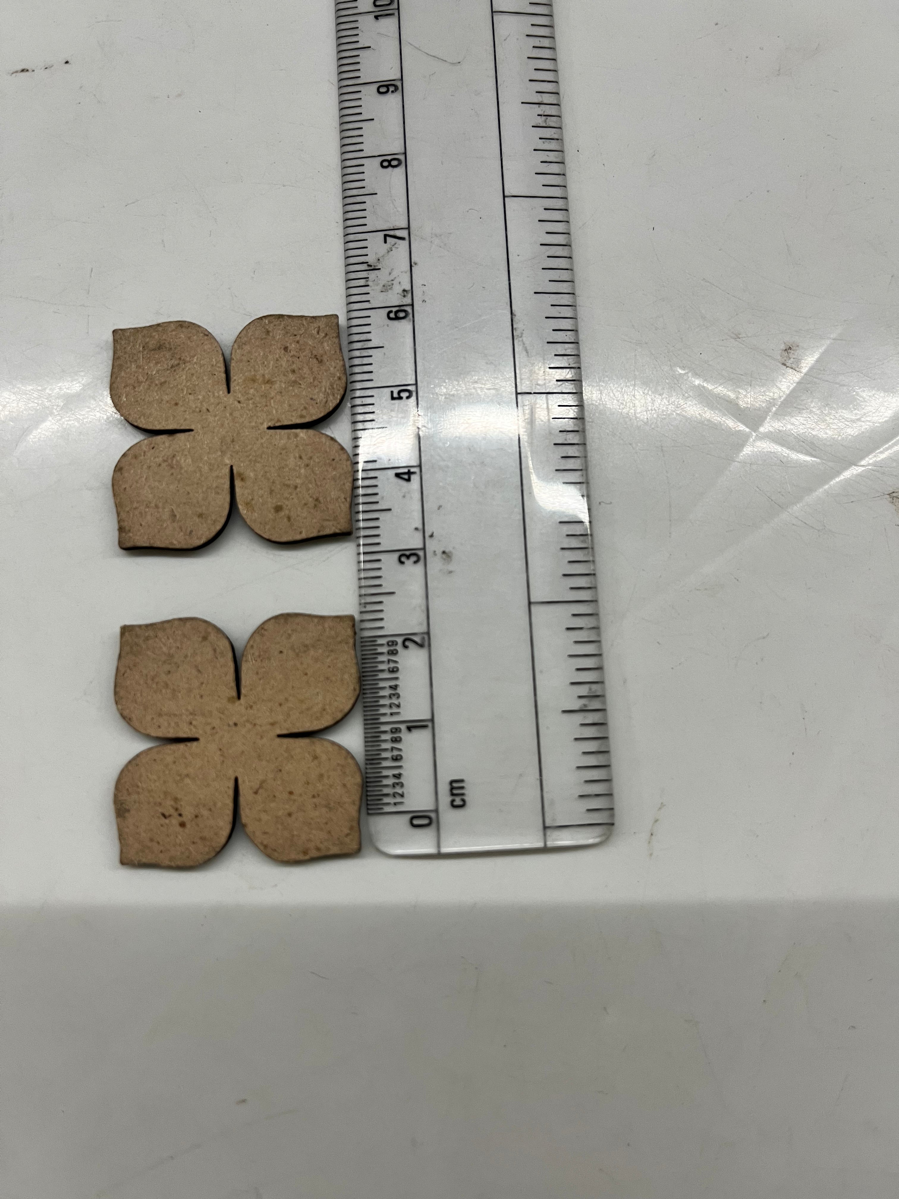 MDF petal flower -3  40 piece pack 1.5inch