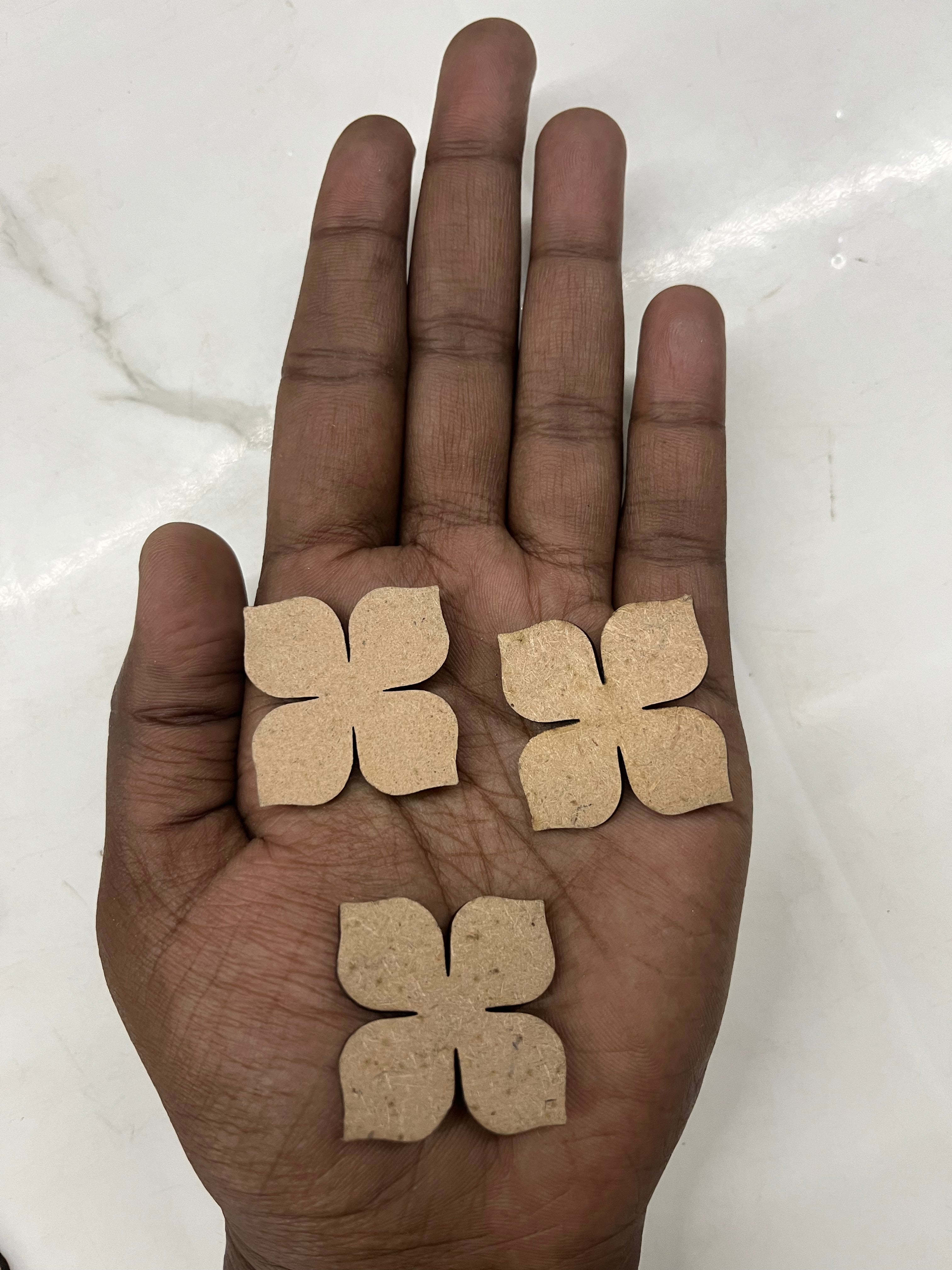 MDF petal flower -3  40 piece pack 1.5inch