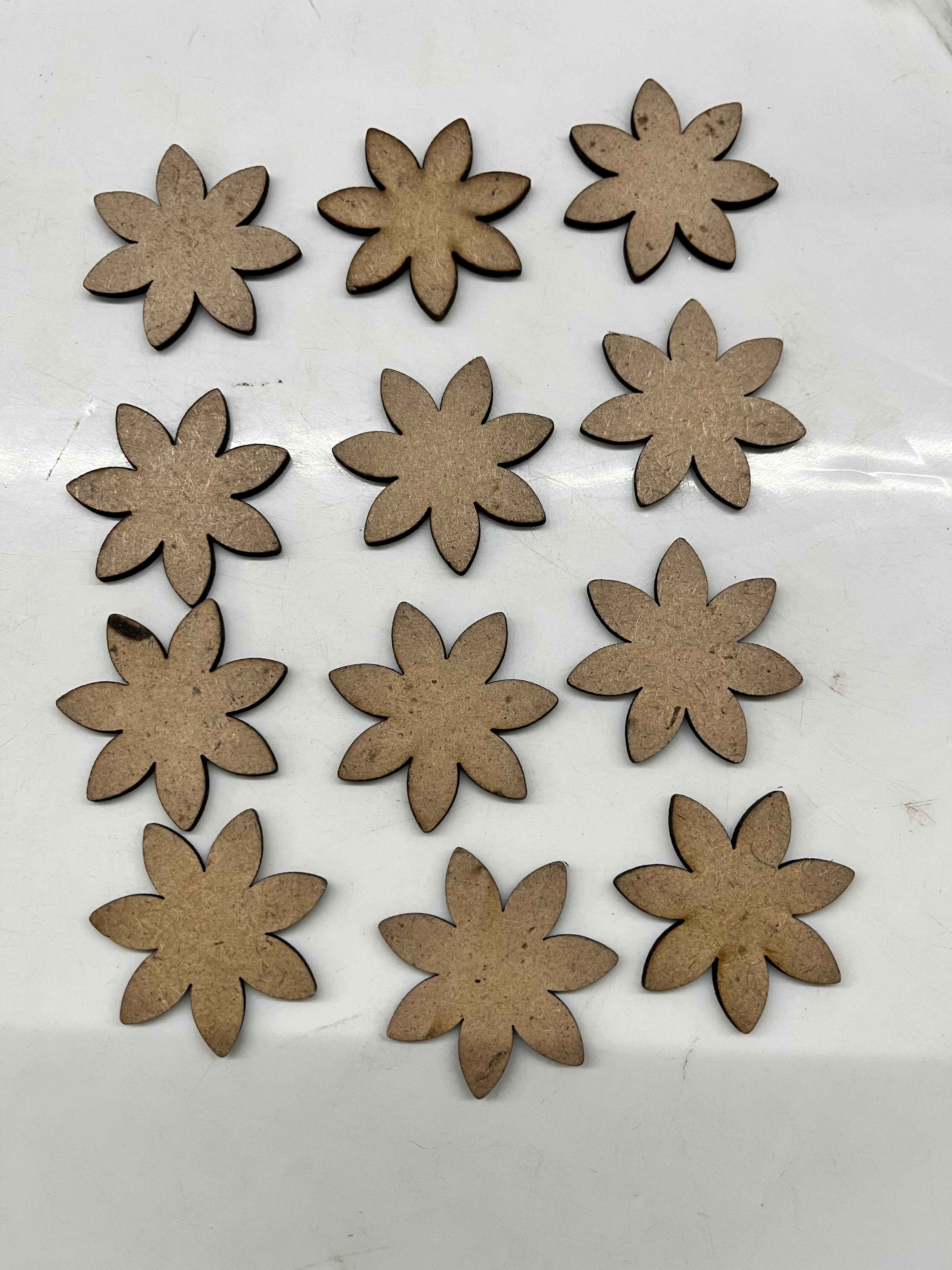 MDF petal flower -4  40 piece pack 1.5inch
