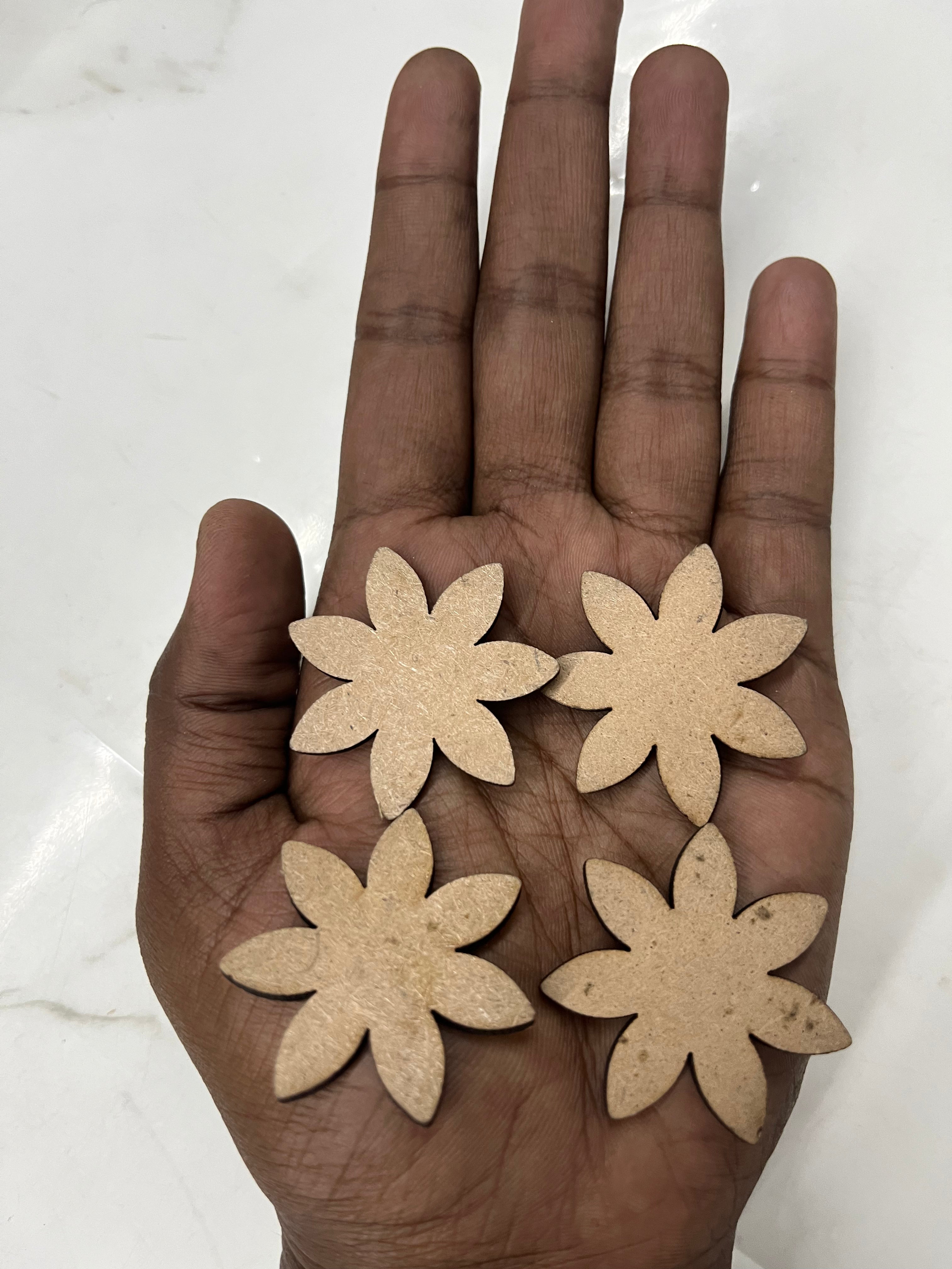 MDF petal flower -4  40 piece pack 1.5inch
