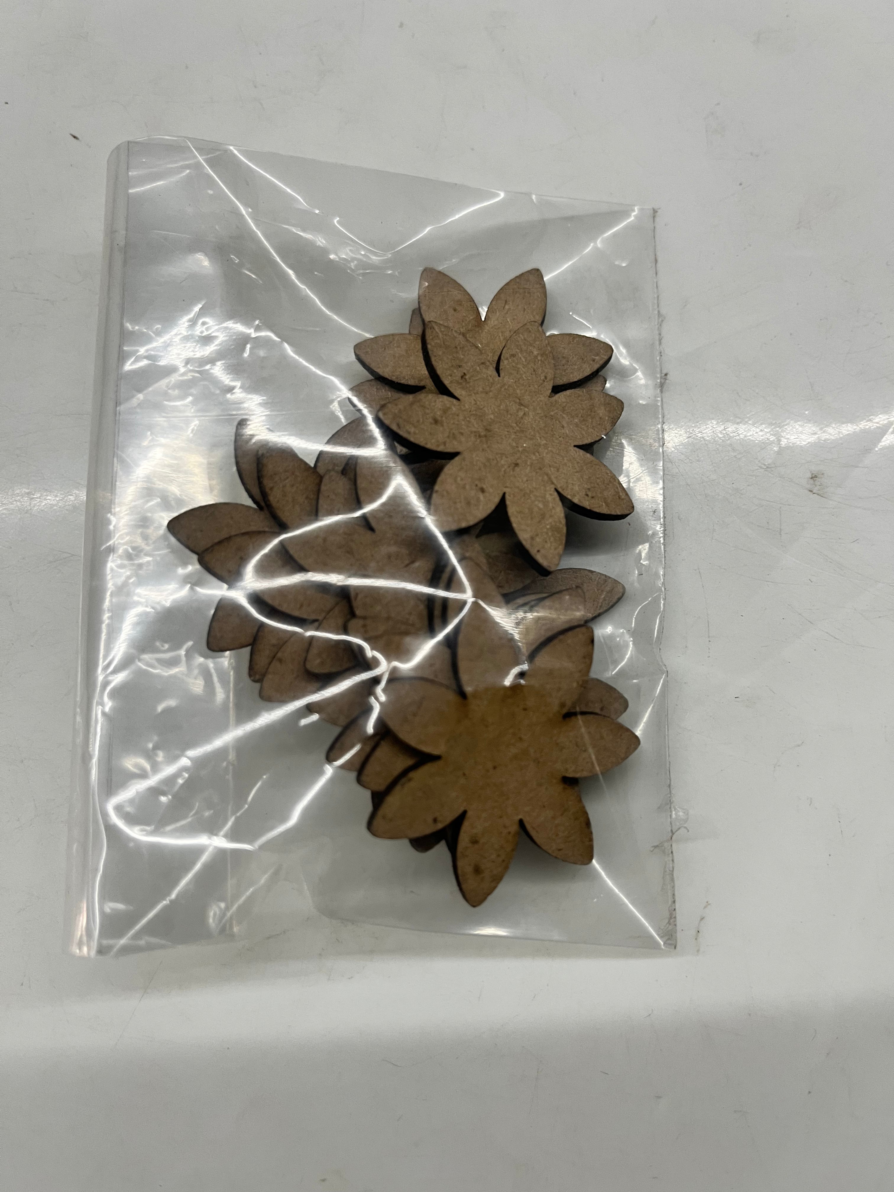 MDF petal flower -4  40 piece pack 1.5inch