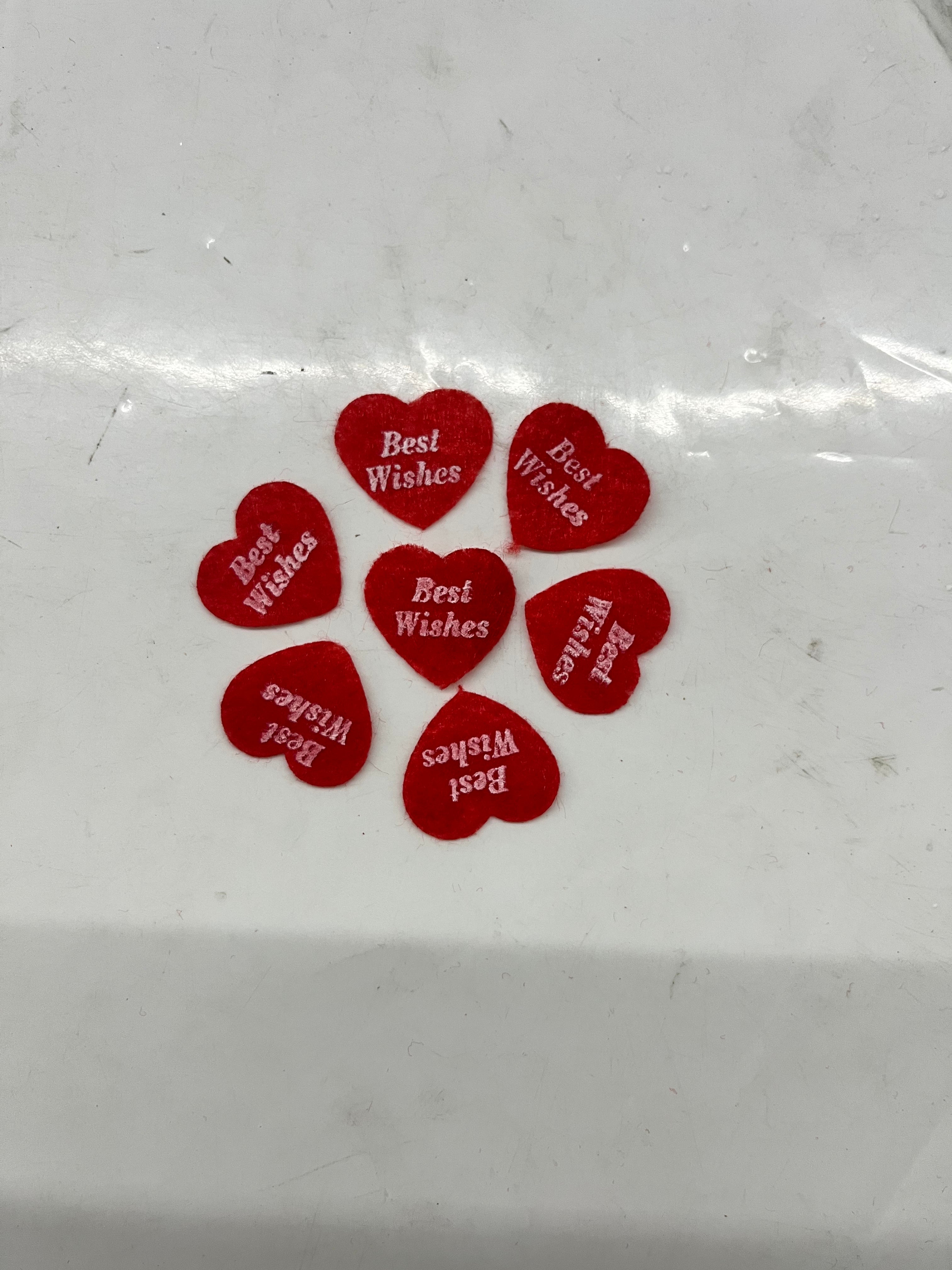 Best wishes felt heart 50piece
