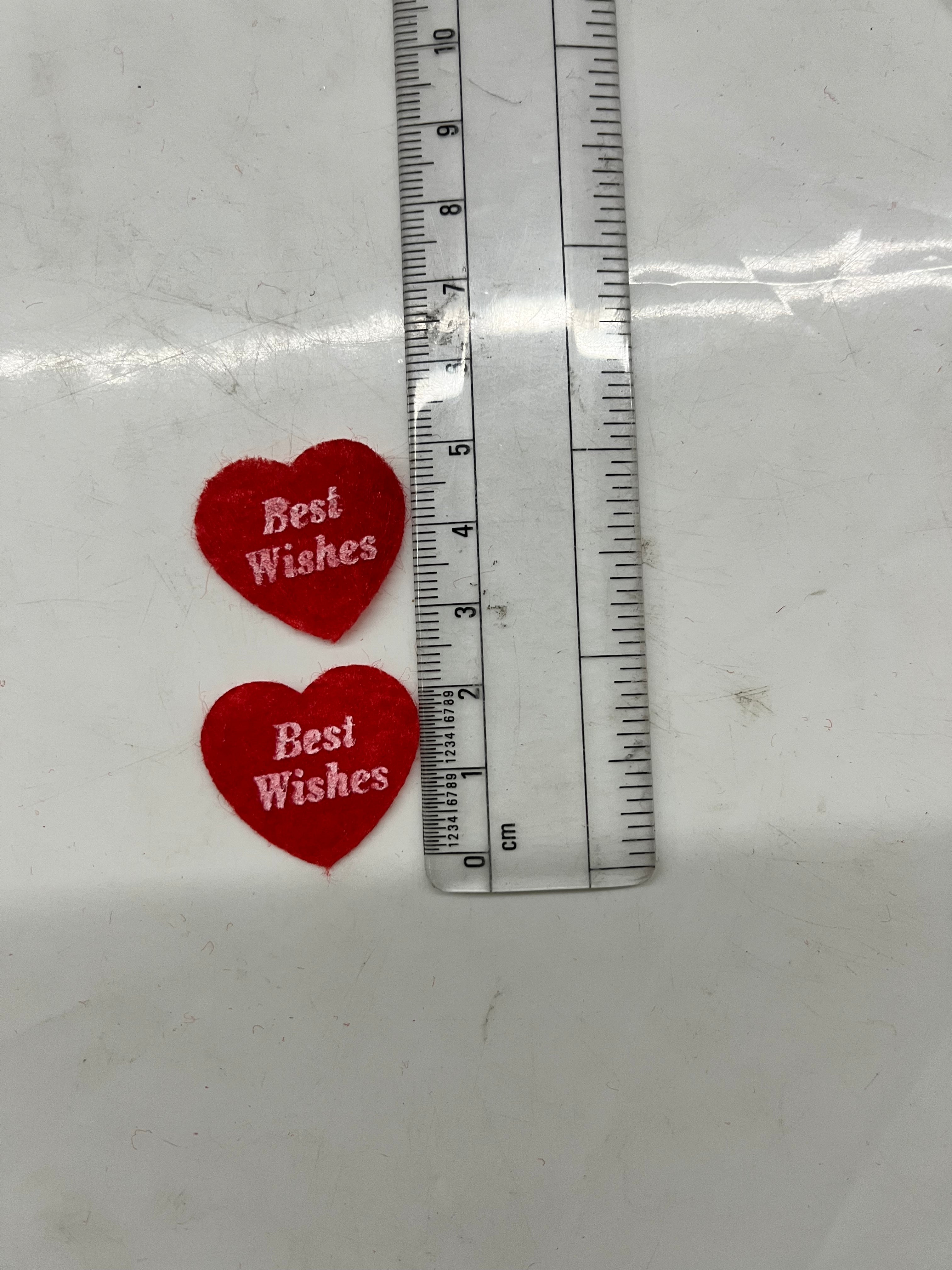 Best wishes felt heart 50piece