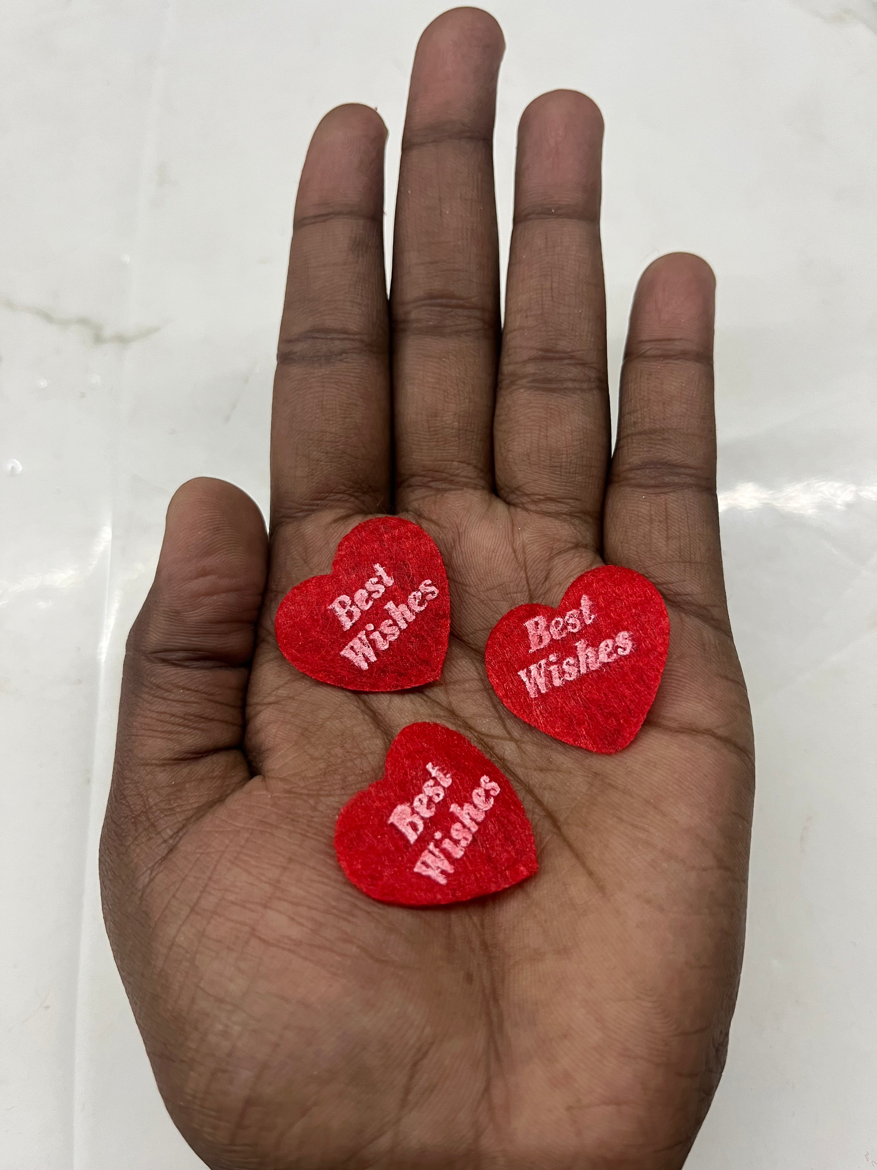 Best wishes felt heart 50piece