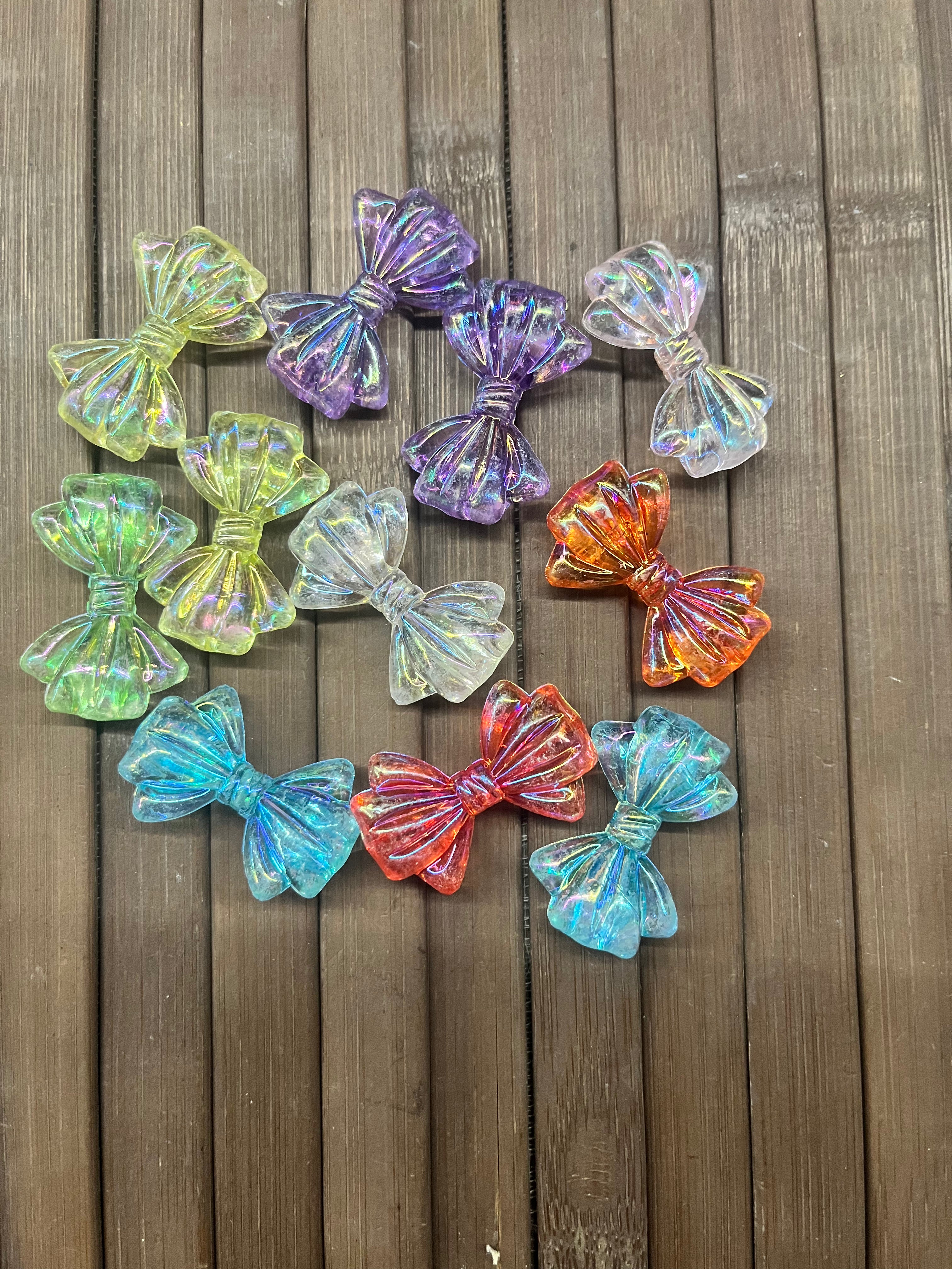 Multicolour bow beads 1inch- 50g pack