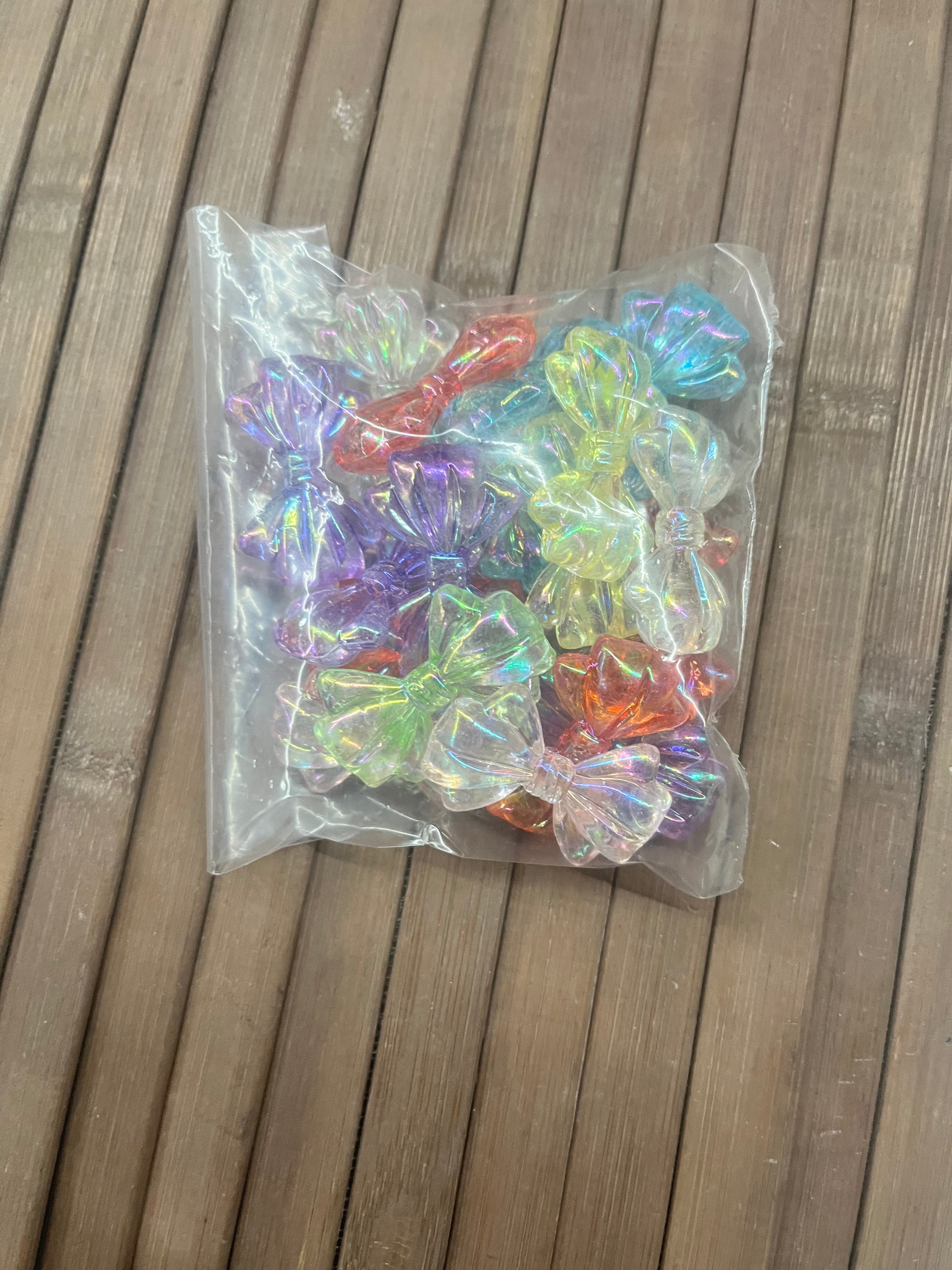 Multicolour bow beads 1inch- 50g pack