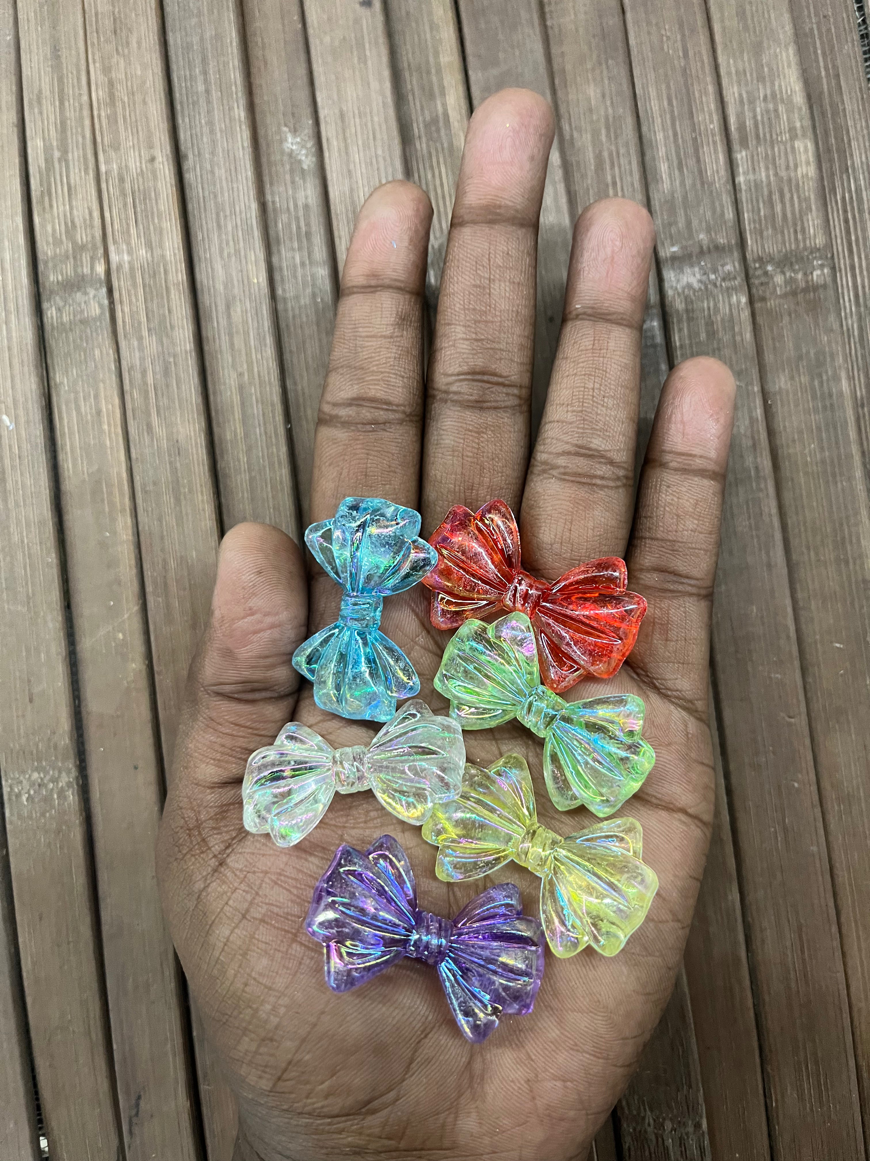 Multicolour bow beads 1inch- 50g pack