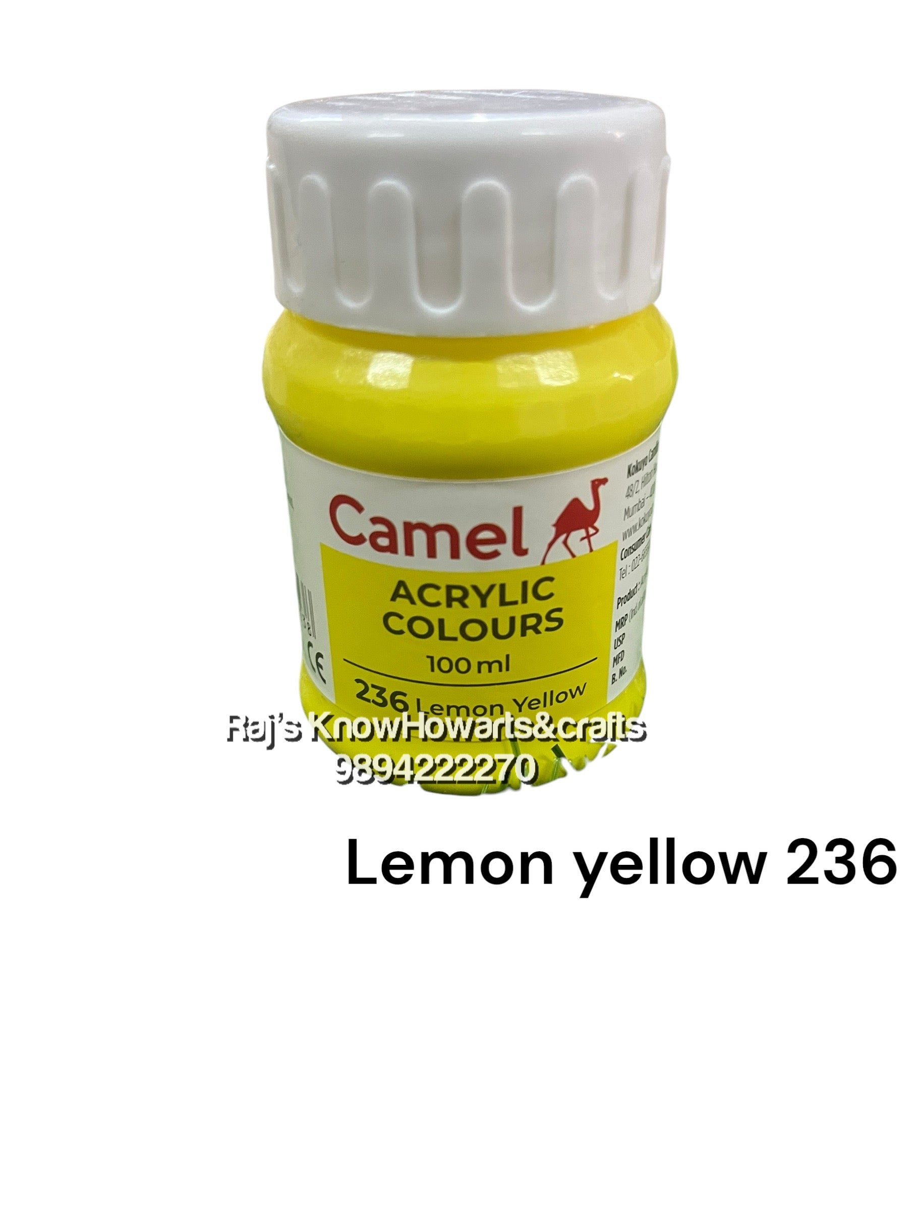 Camel Acrylic colours lemon yellow 236 100 ml – KnowHowArtCraft