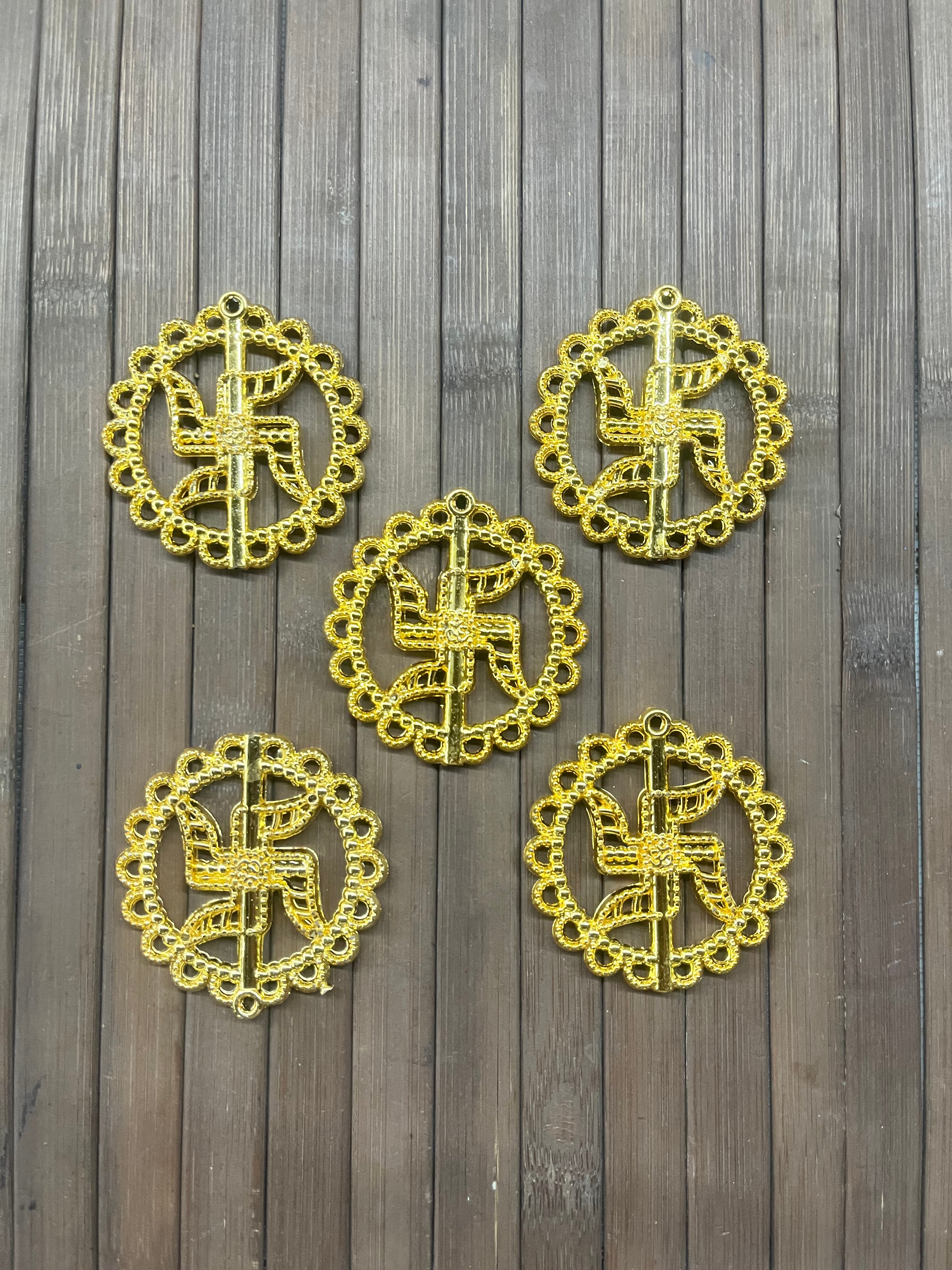 Acrylic gold thoranam ring 4.5inch-50g pack