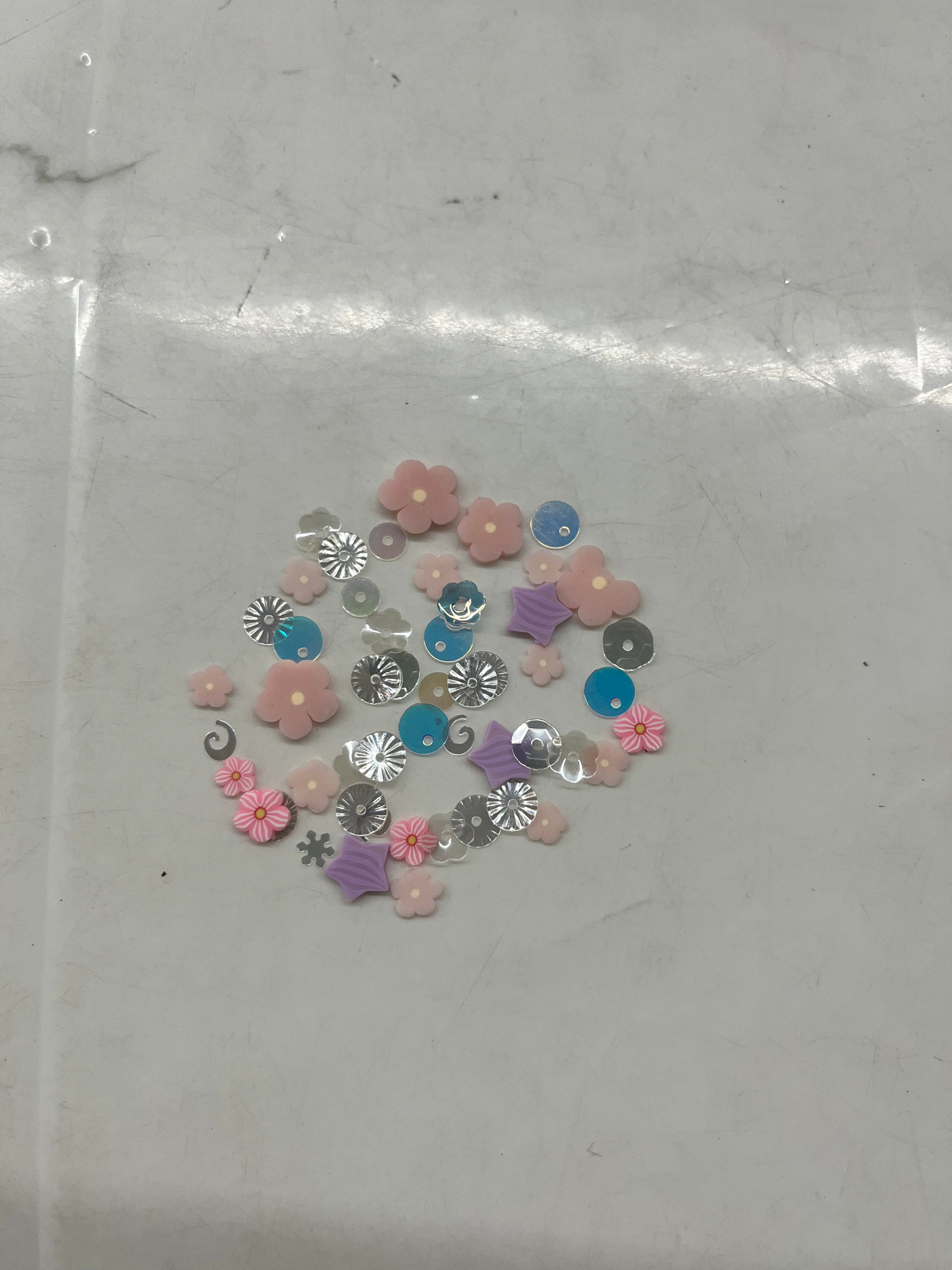 Flower glitter resin fillers -assorted 3 pack