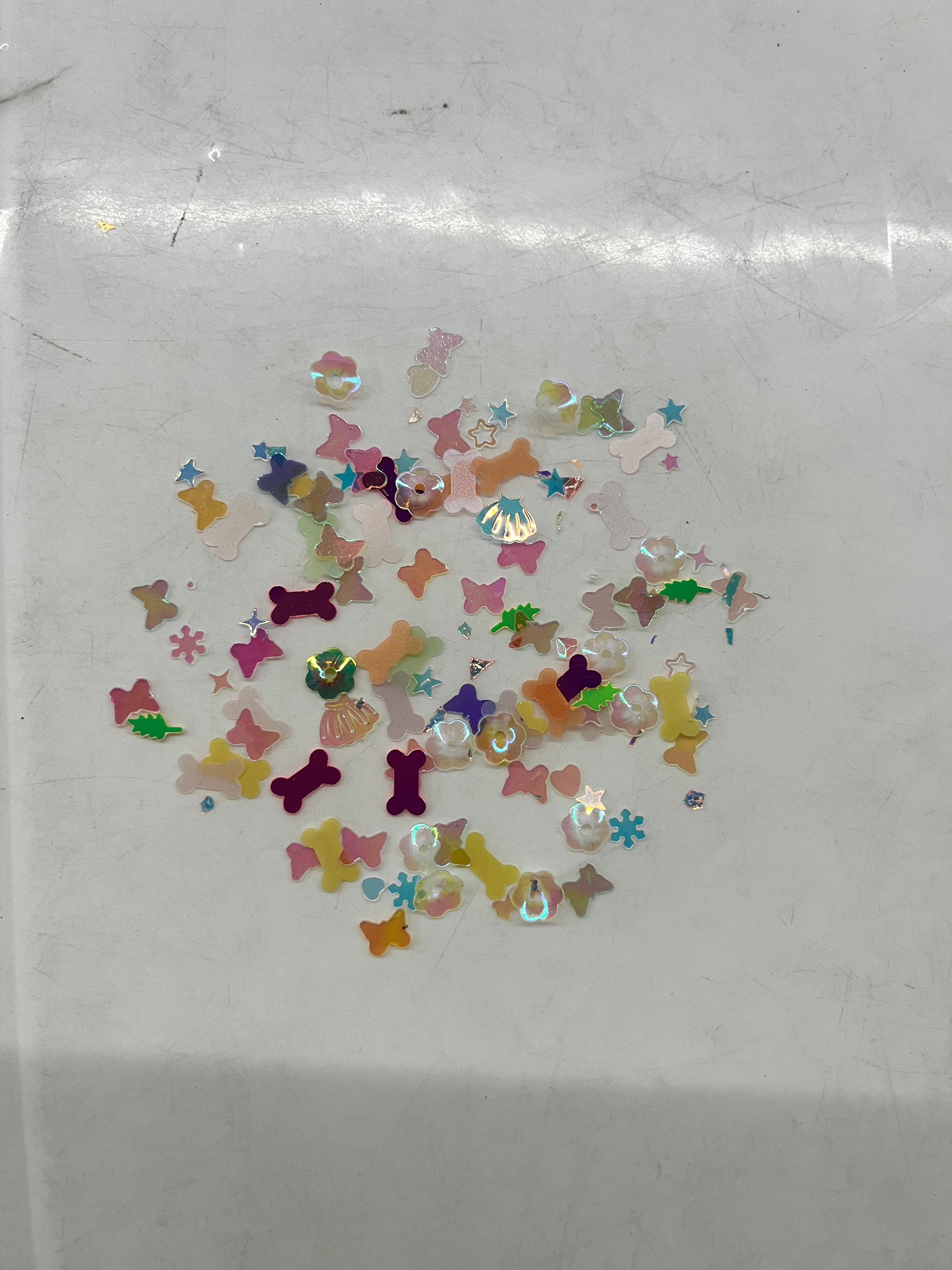 Flower glitter resin fillers -assorted 3 pack