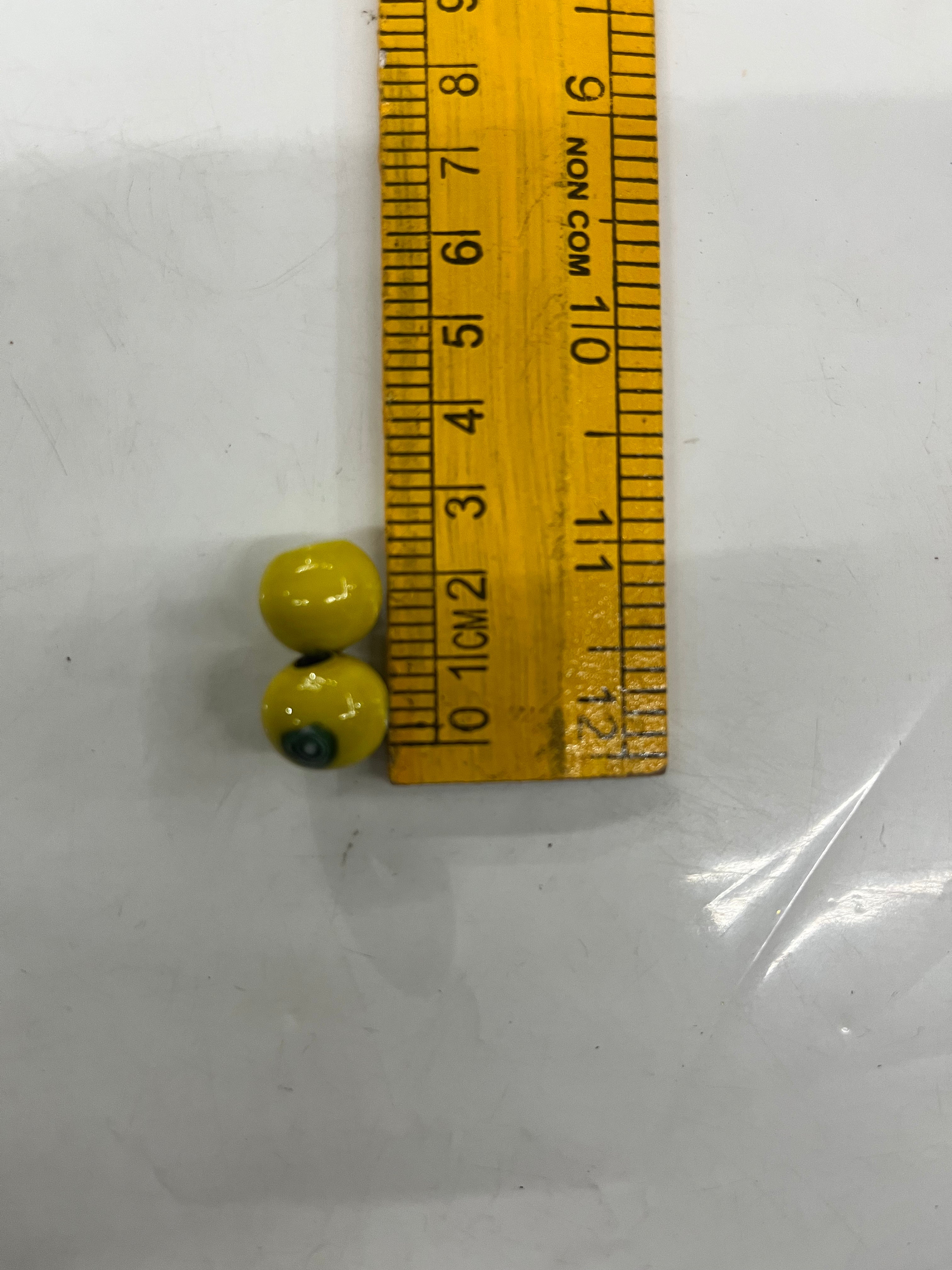Round ball Glass beads yellow -10mm 50g pack