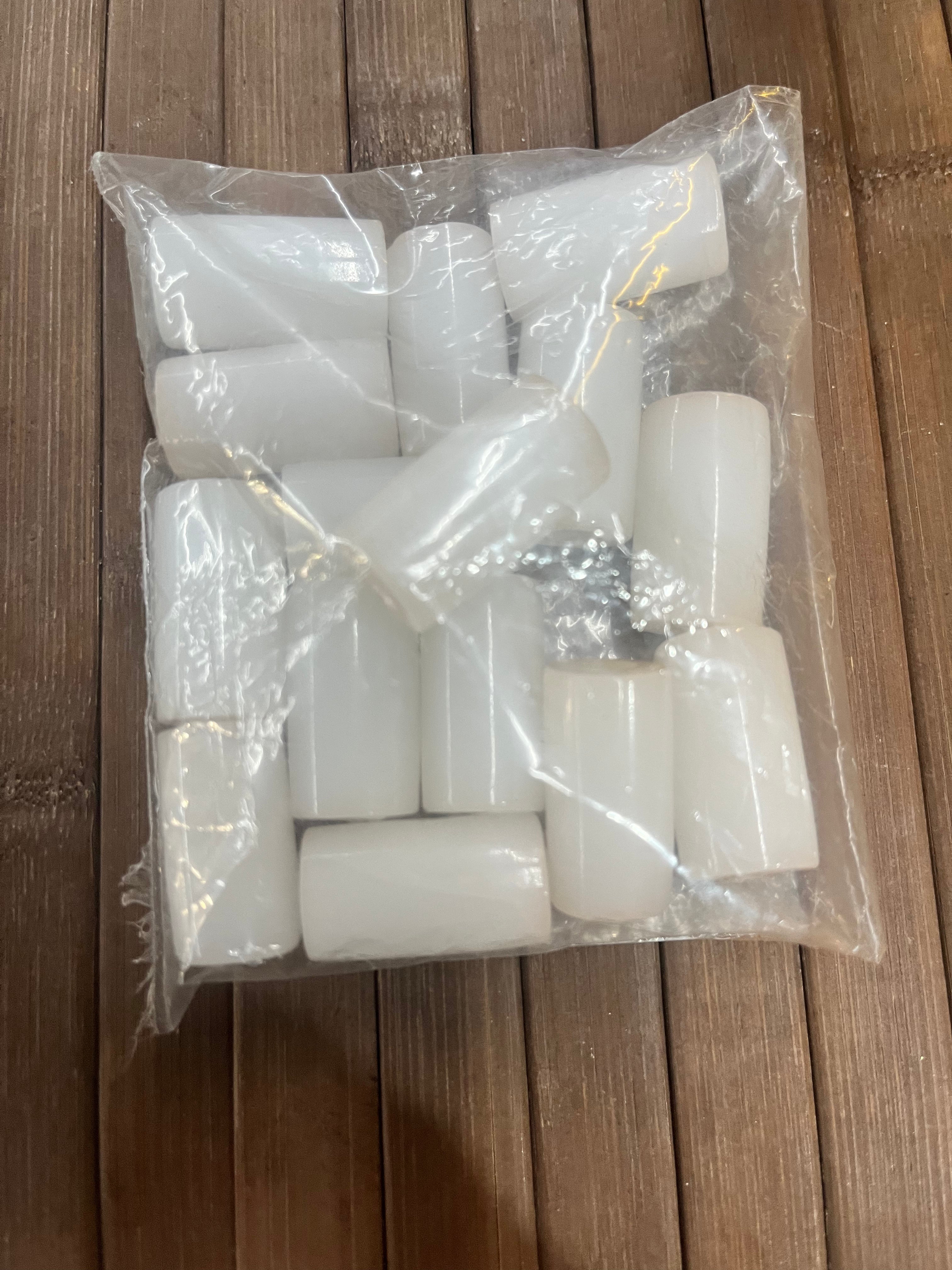 Drum Glass beads white 22mm  -50g pack