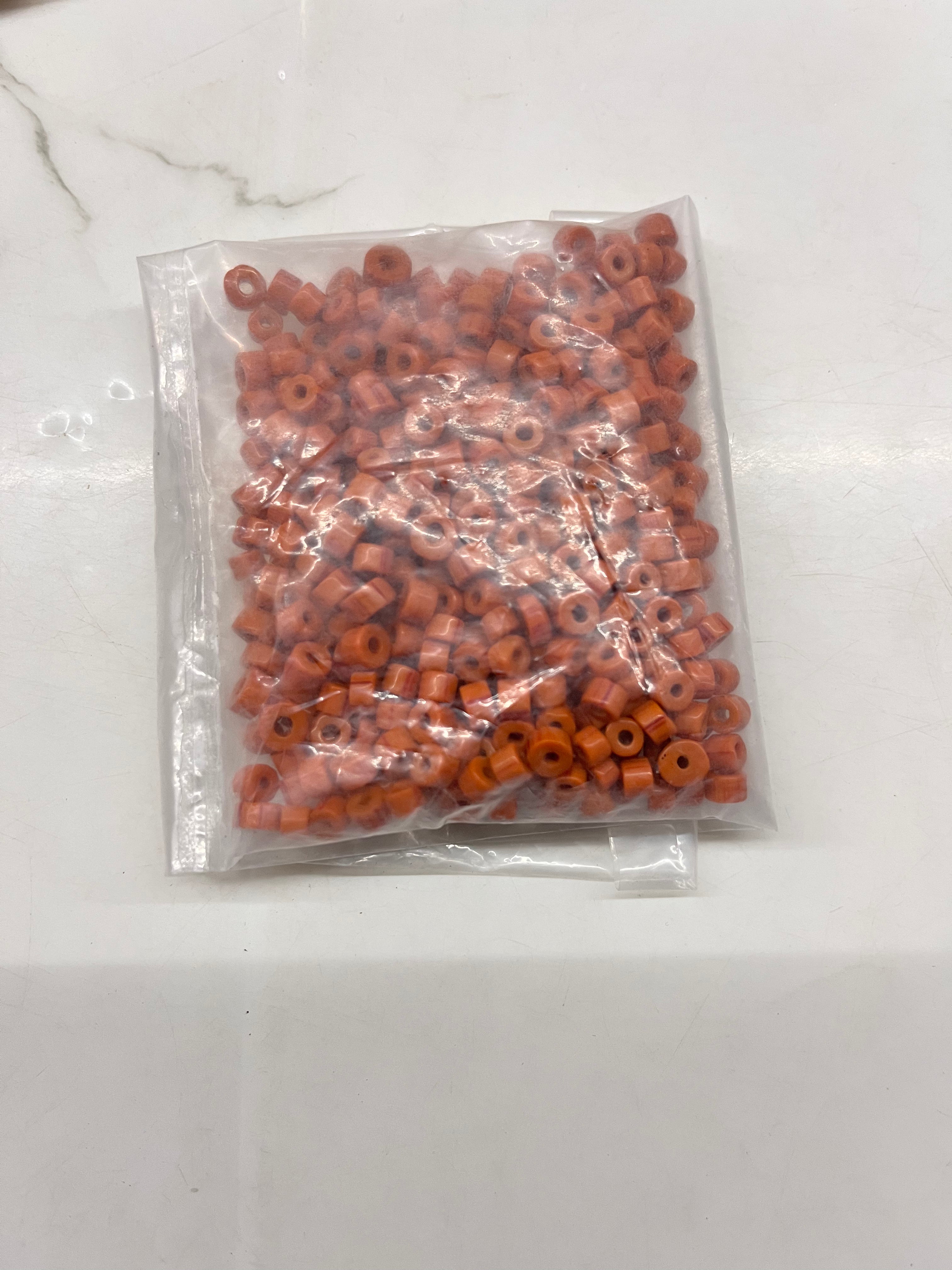 Drum Glass beads orange mini-1 -50g pack