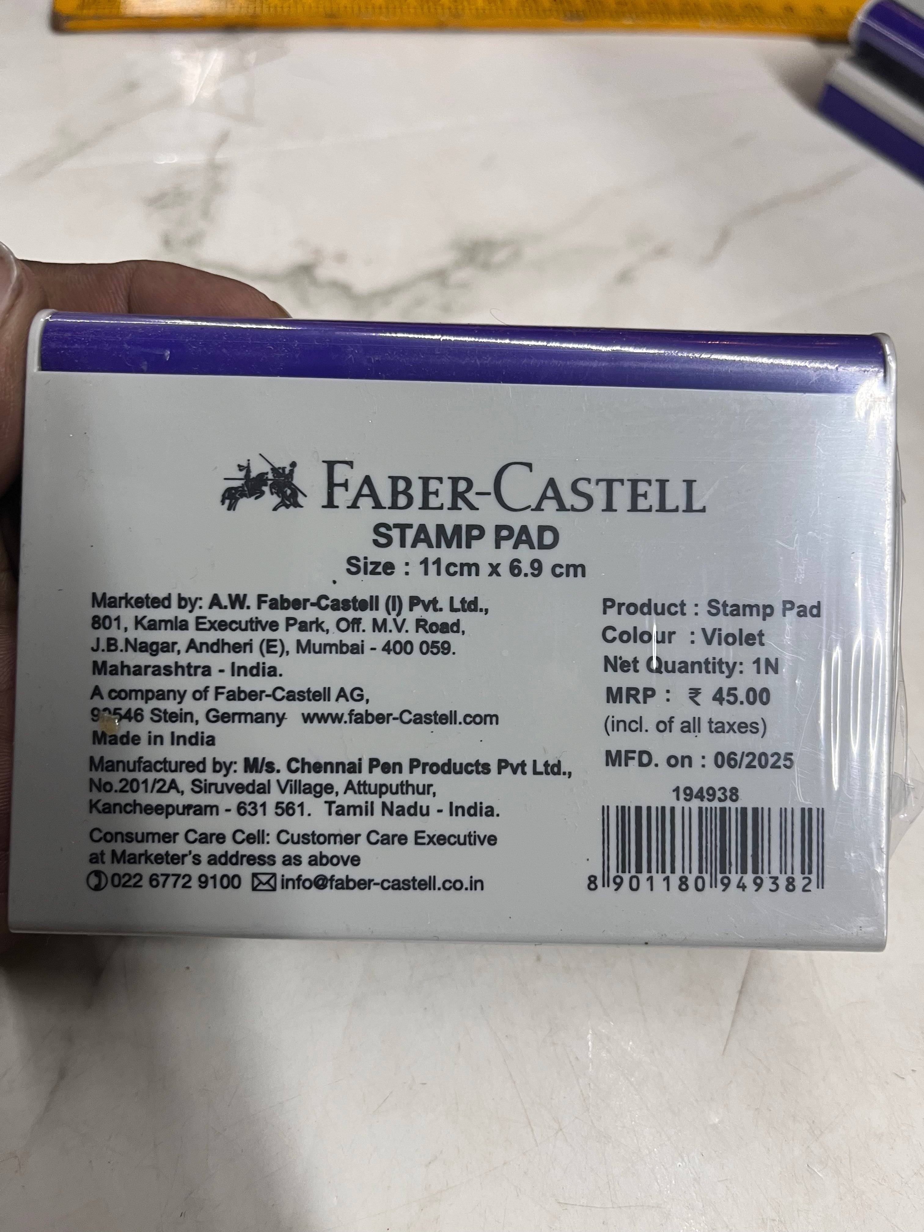Faber- castell stamp pad blue