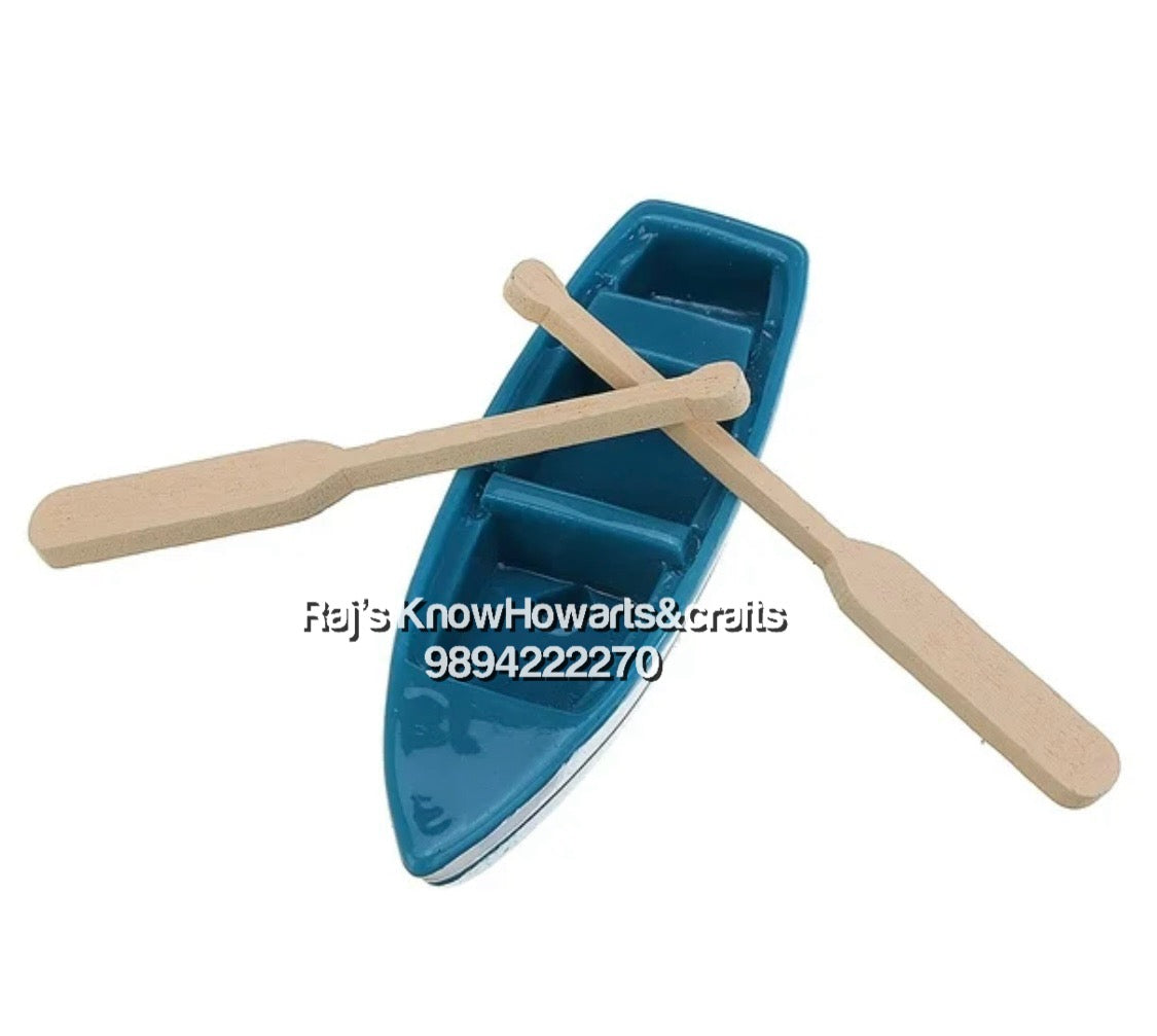 2 sets miniature rowboat dollhouse boat