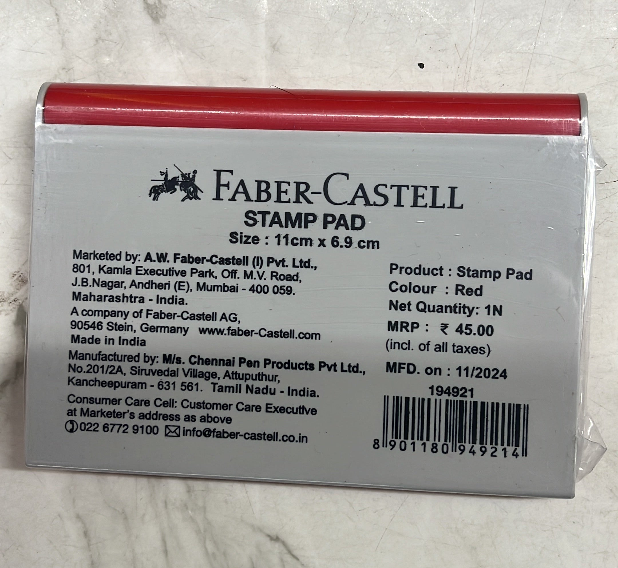 Faber- castell stamp pad Red