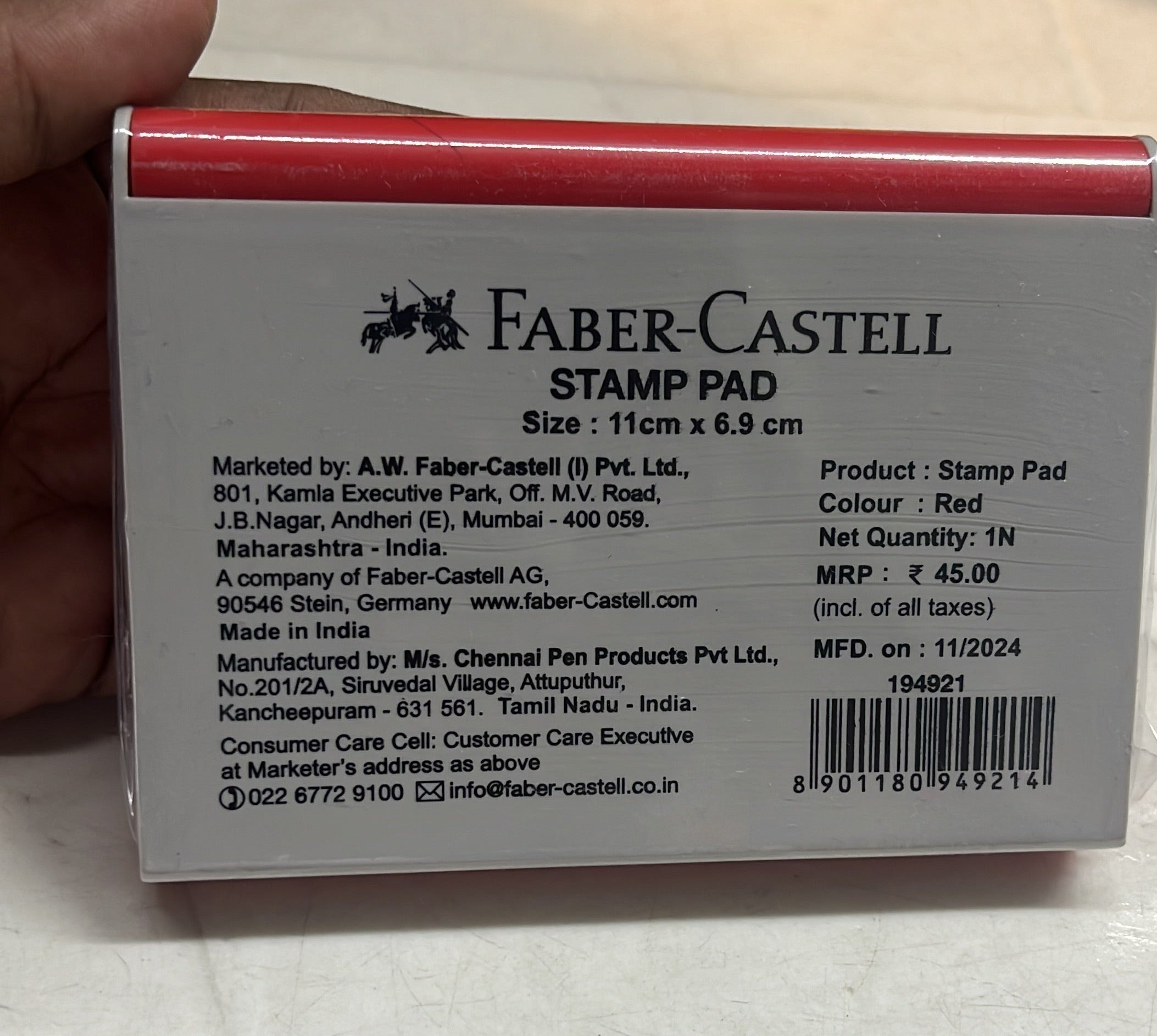 Faber- castell stamp pad Red