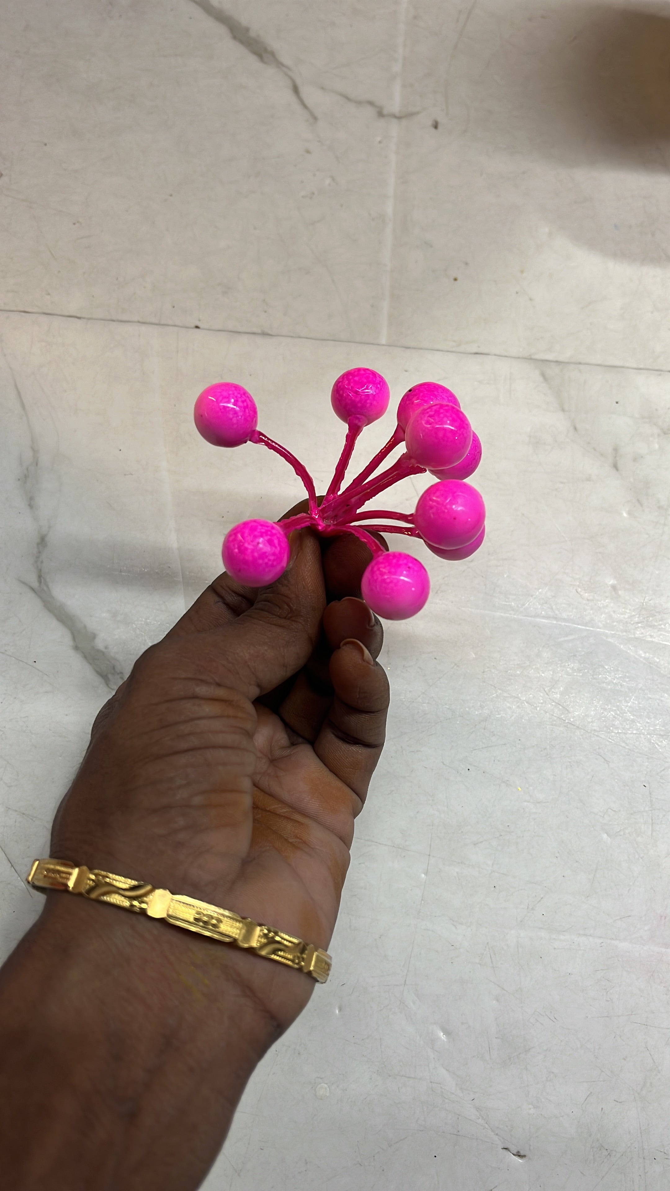 Artificial berries Dark pink 5 piece pack