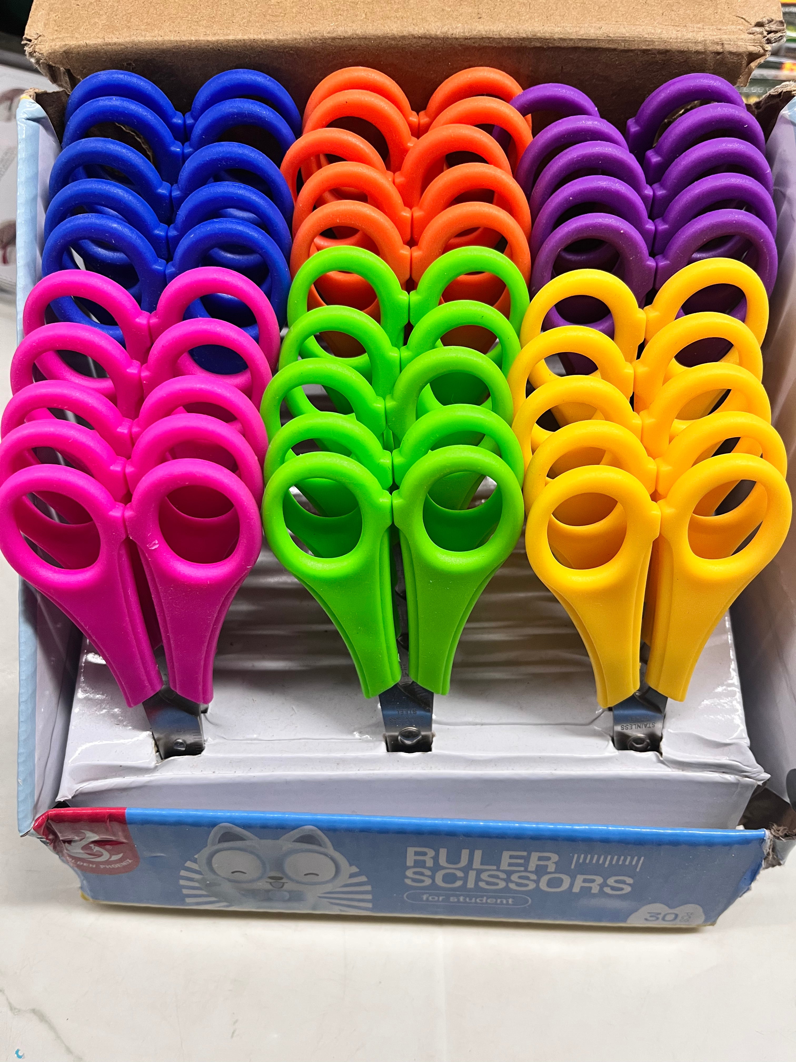 Blunt end kids ruler scissors-1piece
