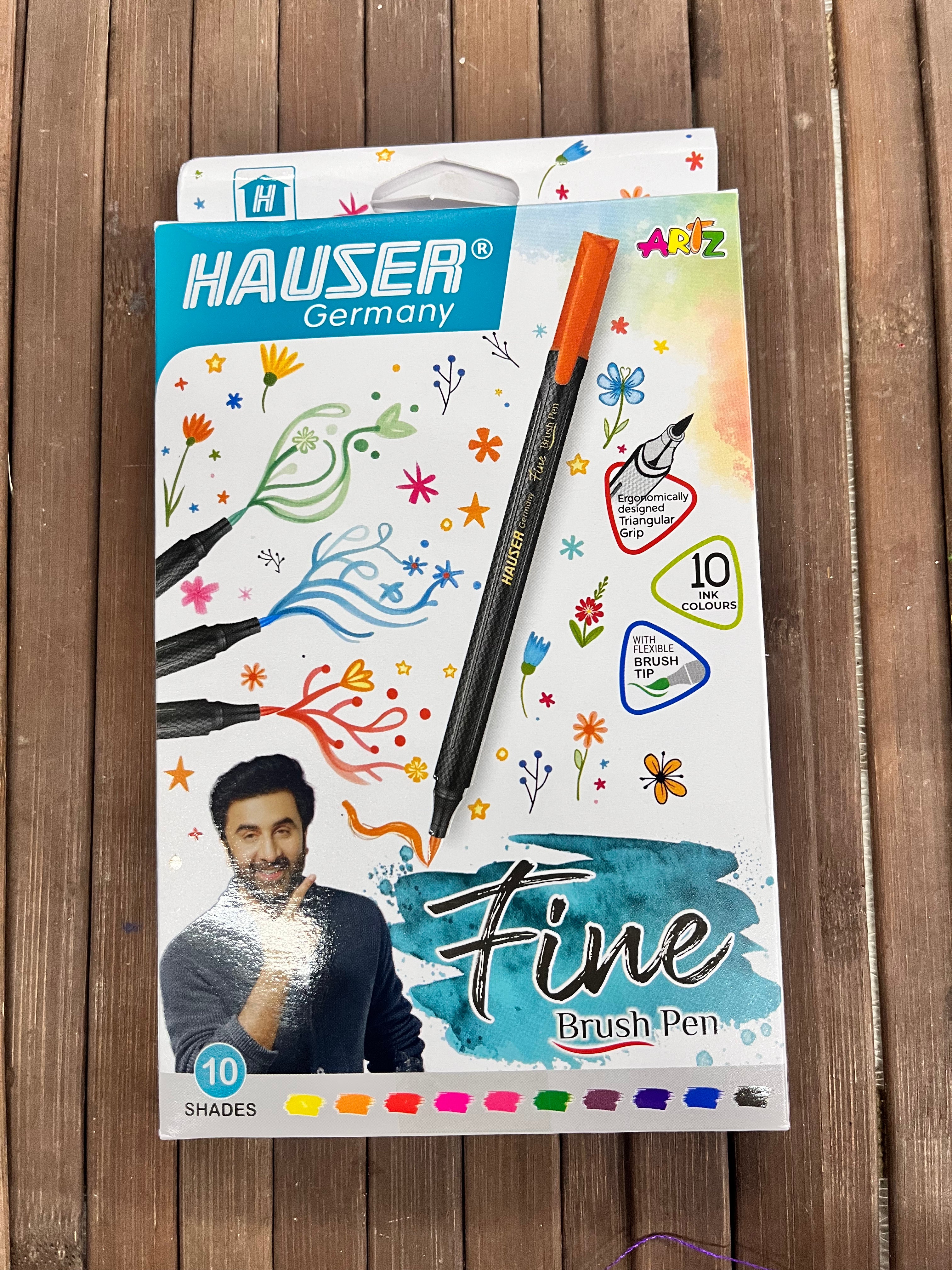 Hauser Germany fine brush pen 10 shades 1pack