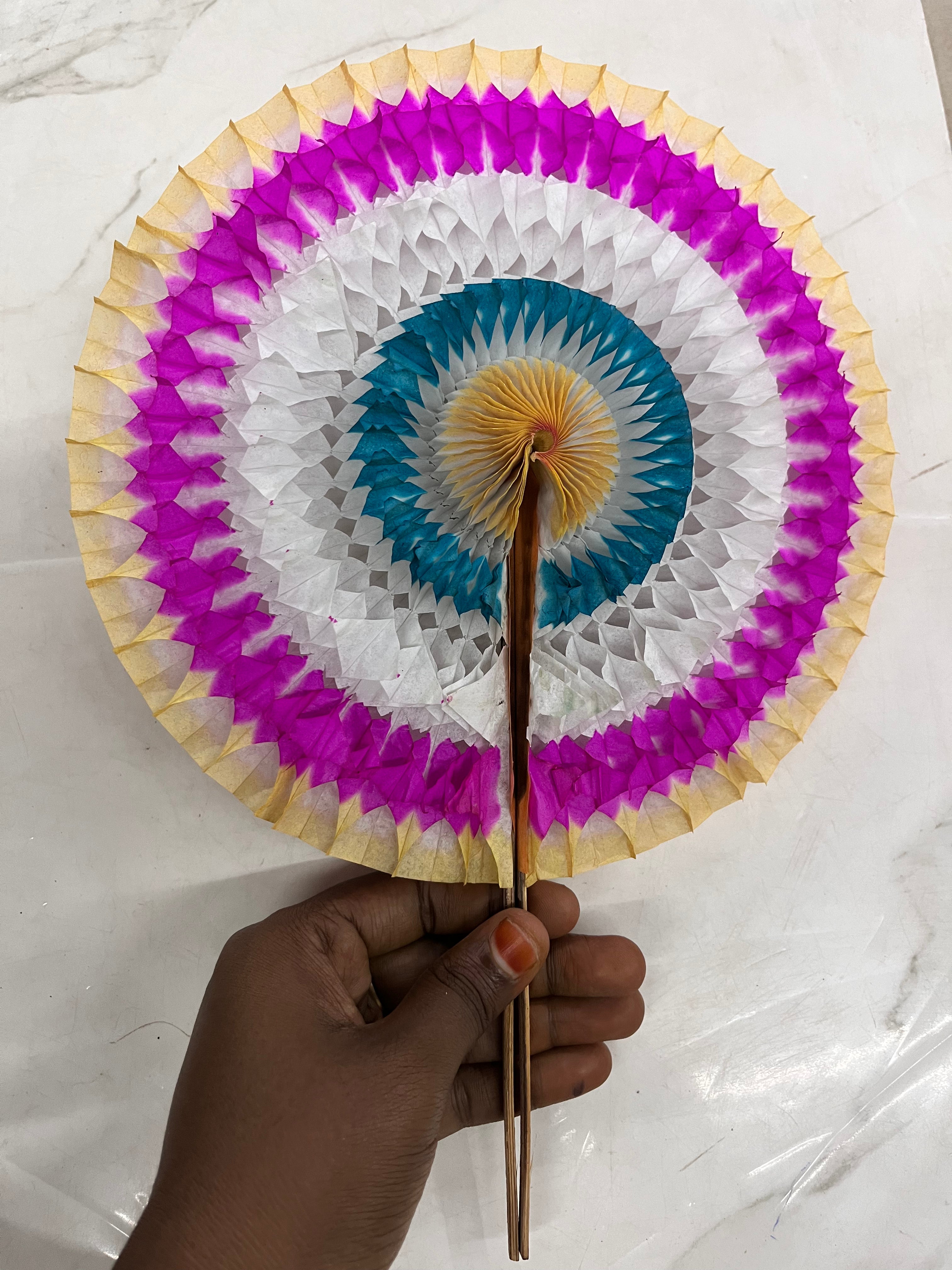 Paper fan (karagam  flower)10 piece pack