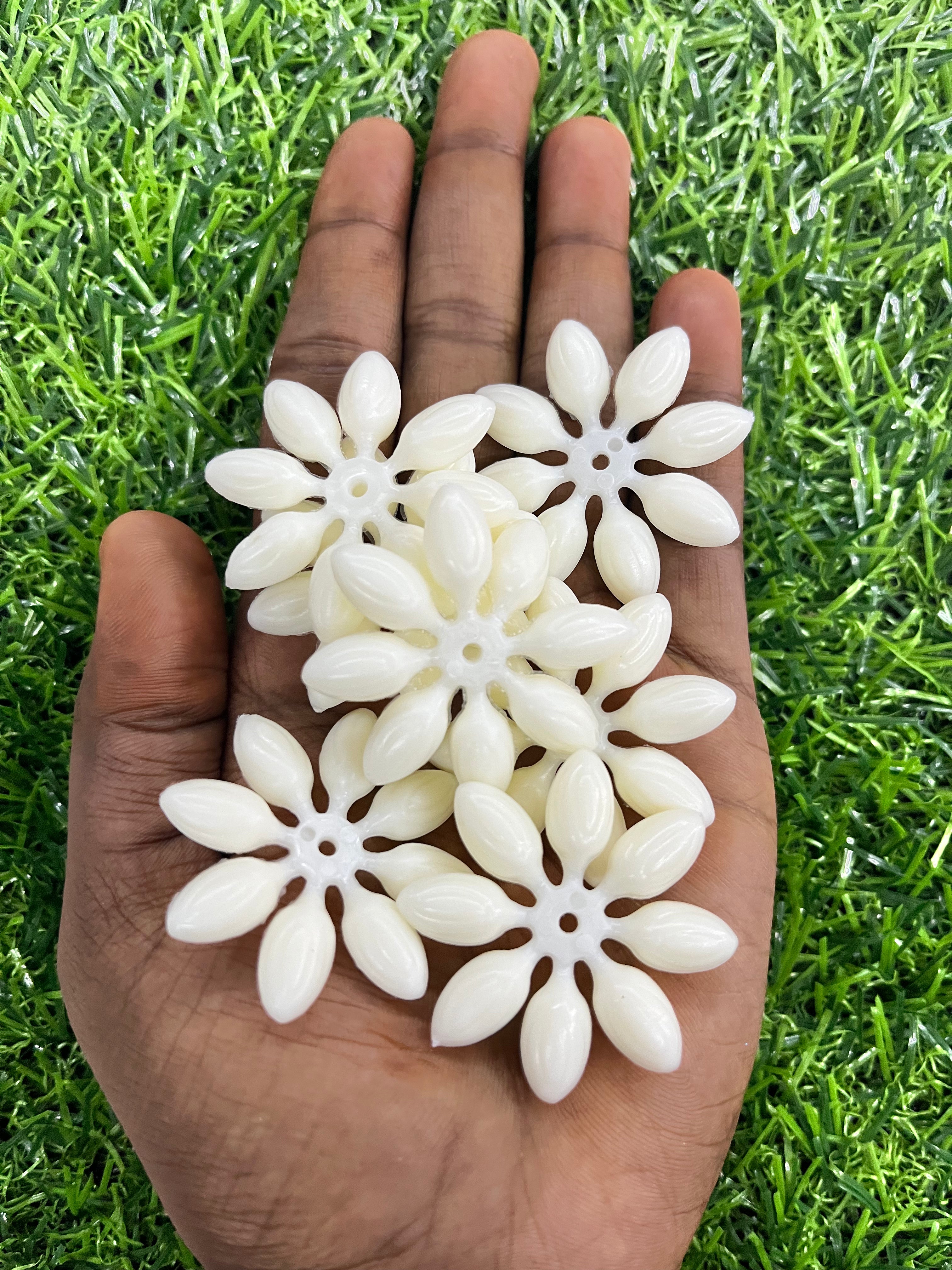 Acrylic plastic Artificial chakri jasmine beads for garland making 100g in a pack