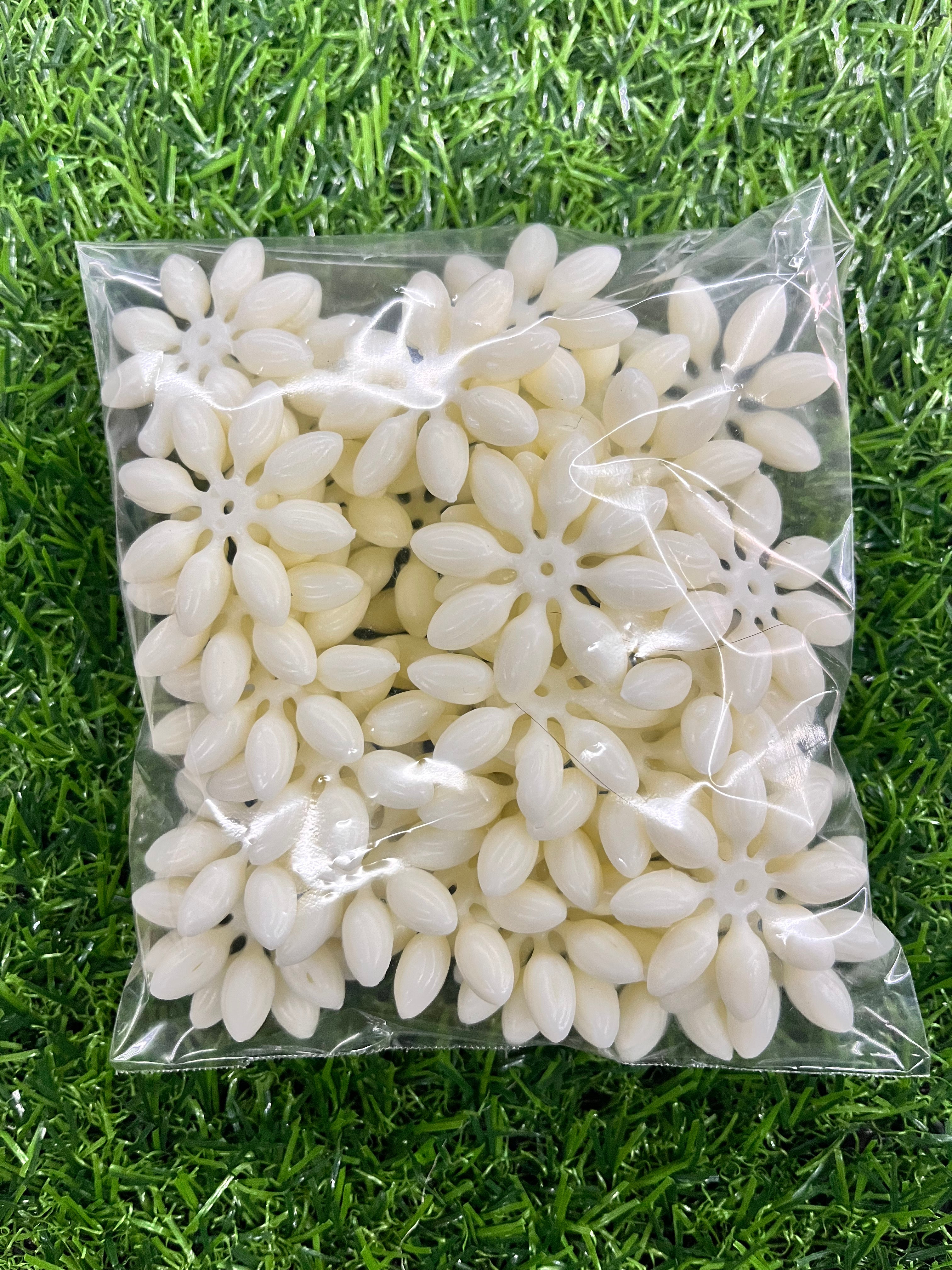Acrylic plastic Artificial chakri jasmine beads for garland making 100g in a pack