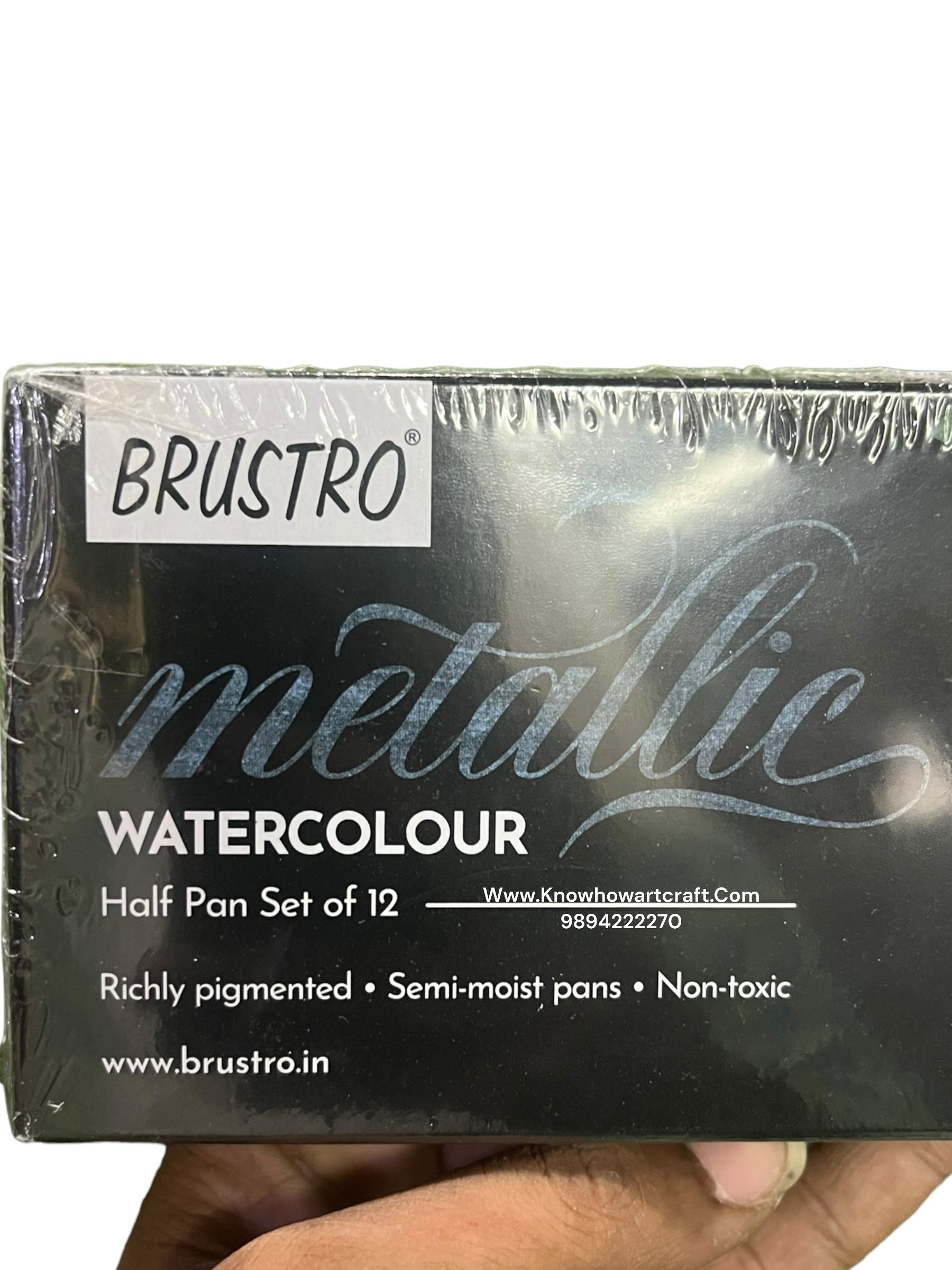 Brustro metallic watercolour half pan 12shade