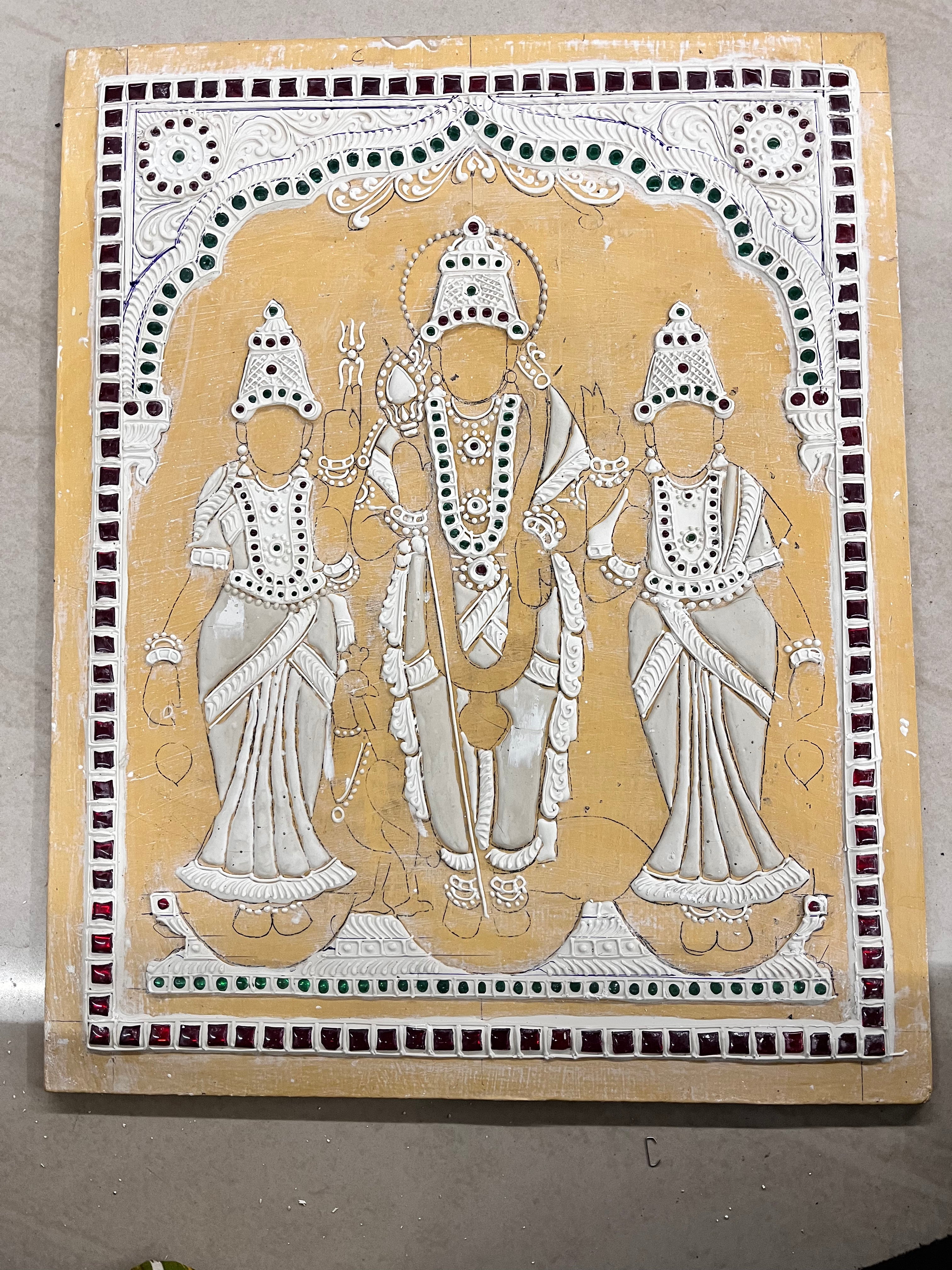 Murugan valli deivanai Tanjore Muck Board 12x15 -1Board(15 days delivery time)